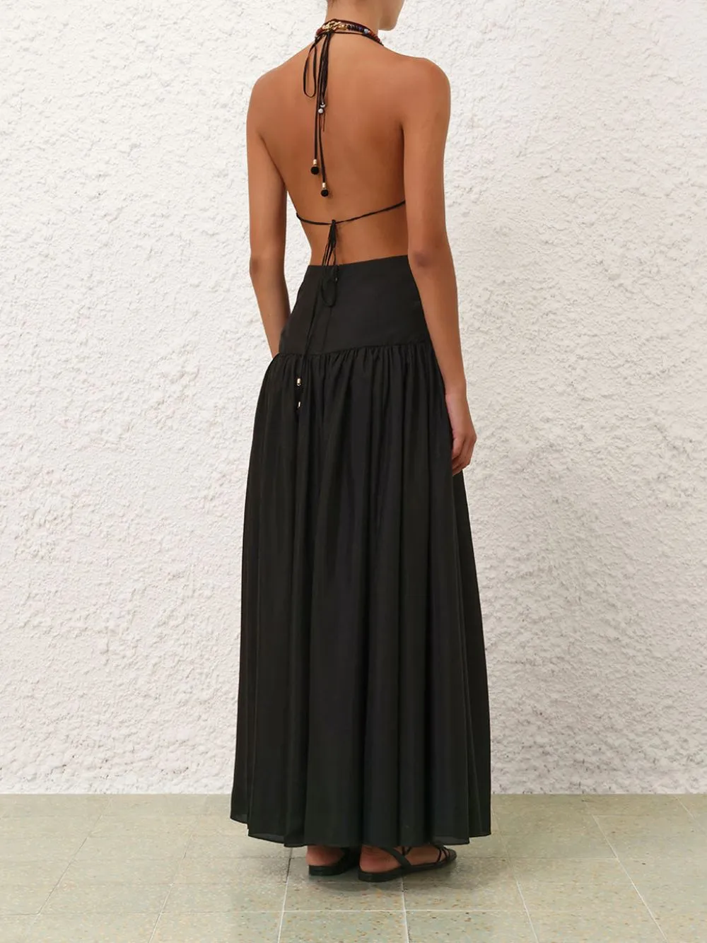 Black Rhiannon Plunge Halter Maxi Dress sold by Fashion Clinic product image thumbnail 3