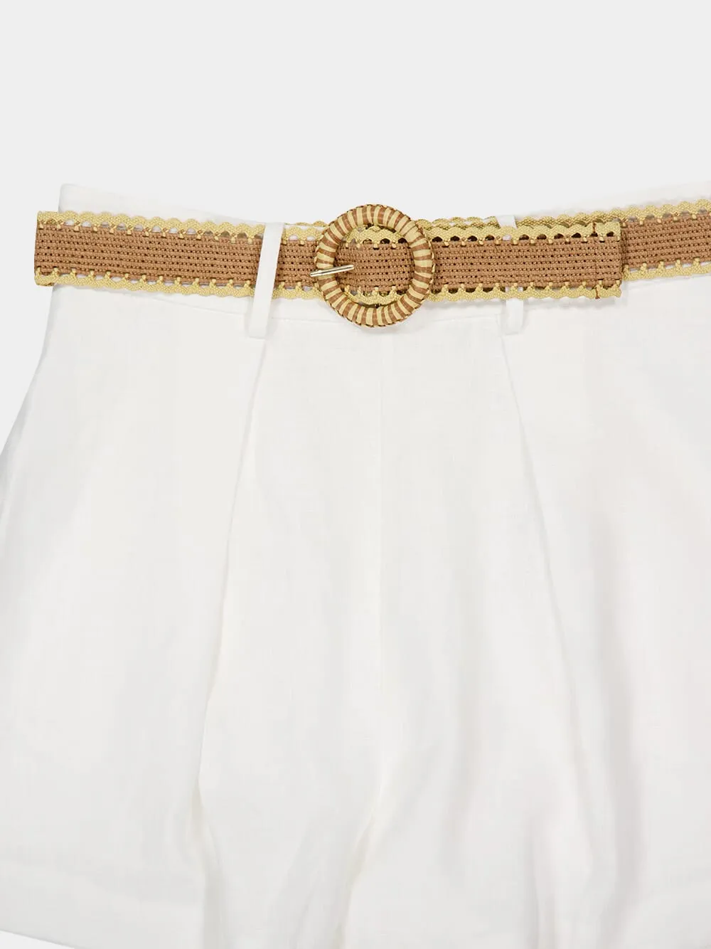 Ivory Rhiannon Tuck Linen Shorts sold by Fashion Clinic product image thumbnail 3
