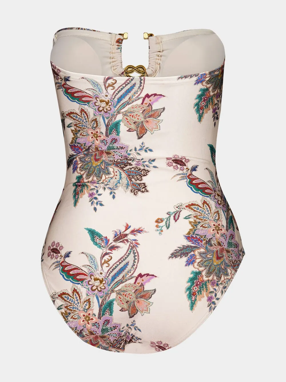 Cream Multi Paisley Rhiannon Knot Trim One-Piece Swimsuit sold by Fashion Clinic product image thumbnail 3