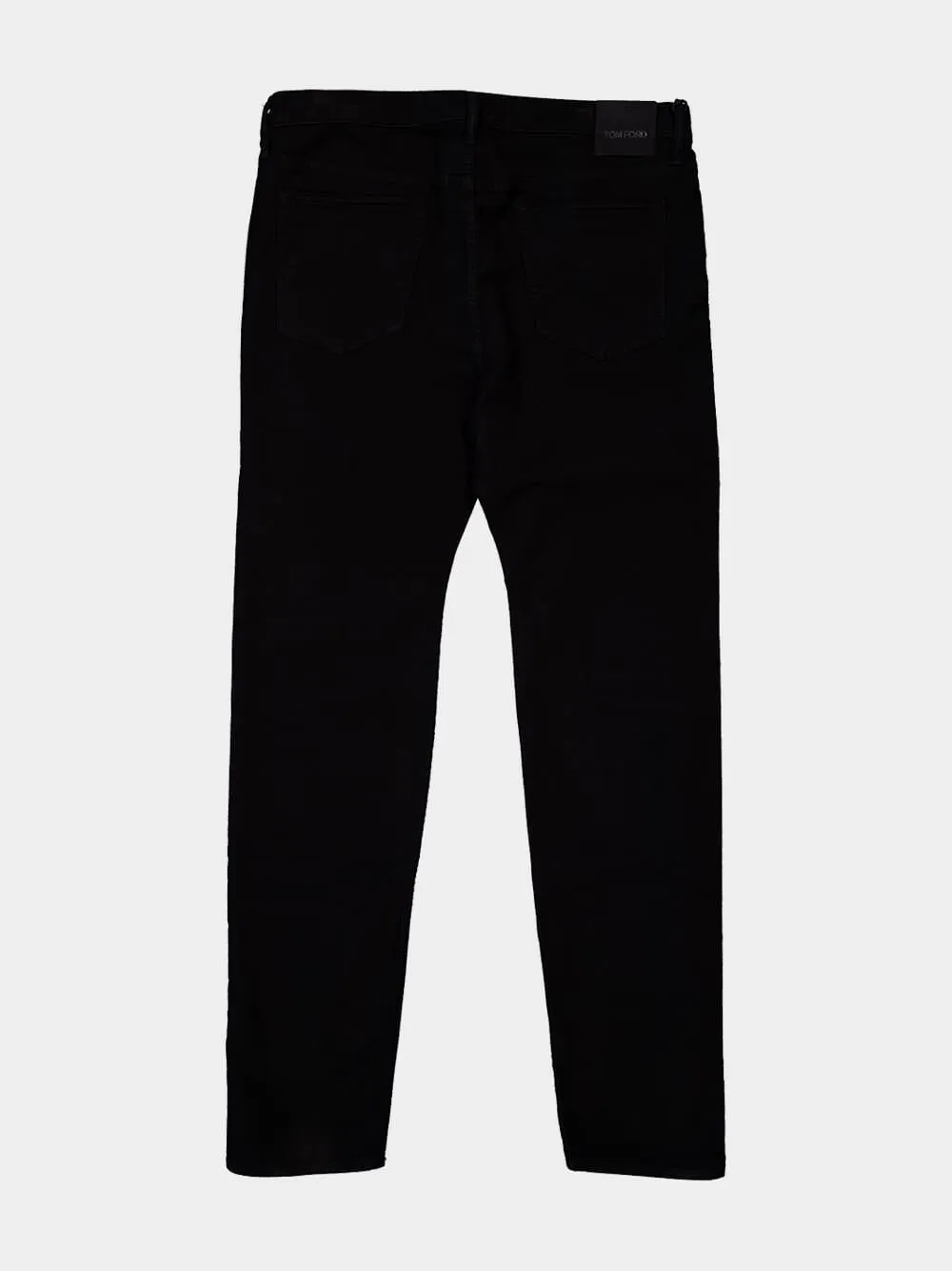 Black Cotton Blend Straight-Leg Jeans sold by Fashion Clinic product image thumbnail 4