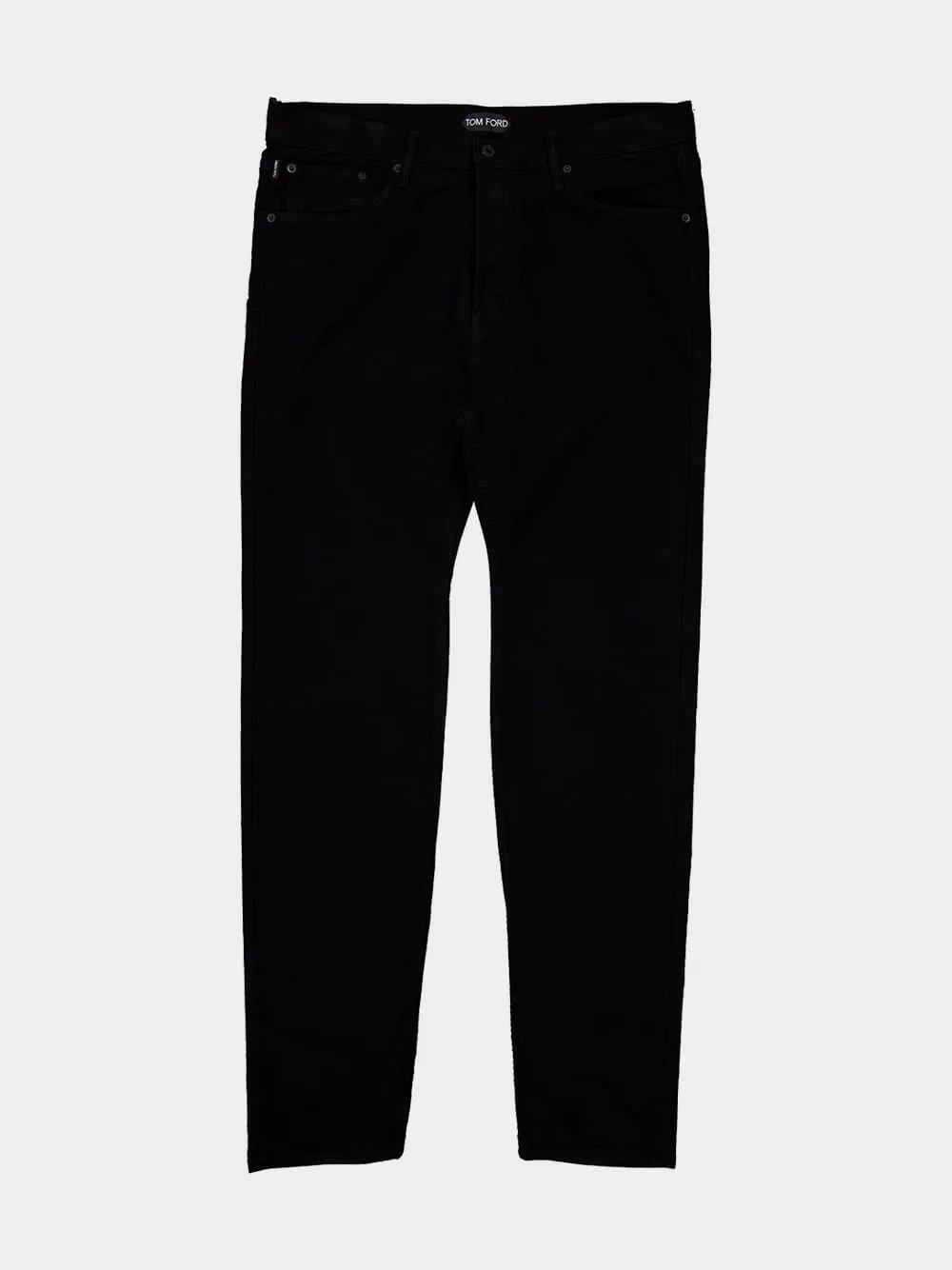 Black Cotton Blend Straight-Leg Jeans sold by Fashion Clinic product image thumbnail 3