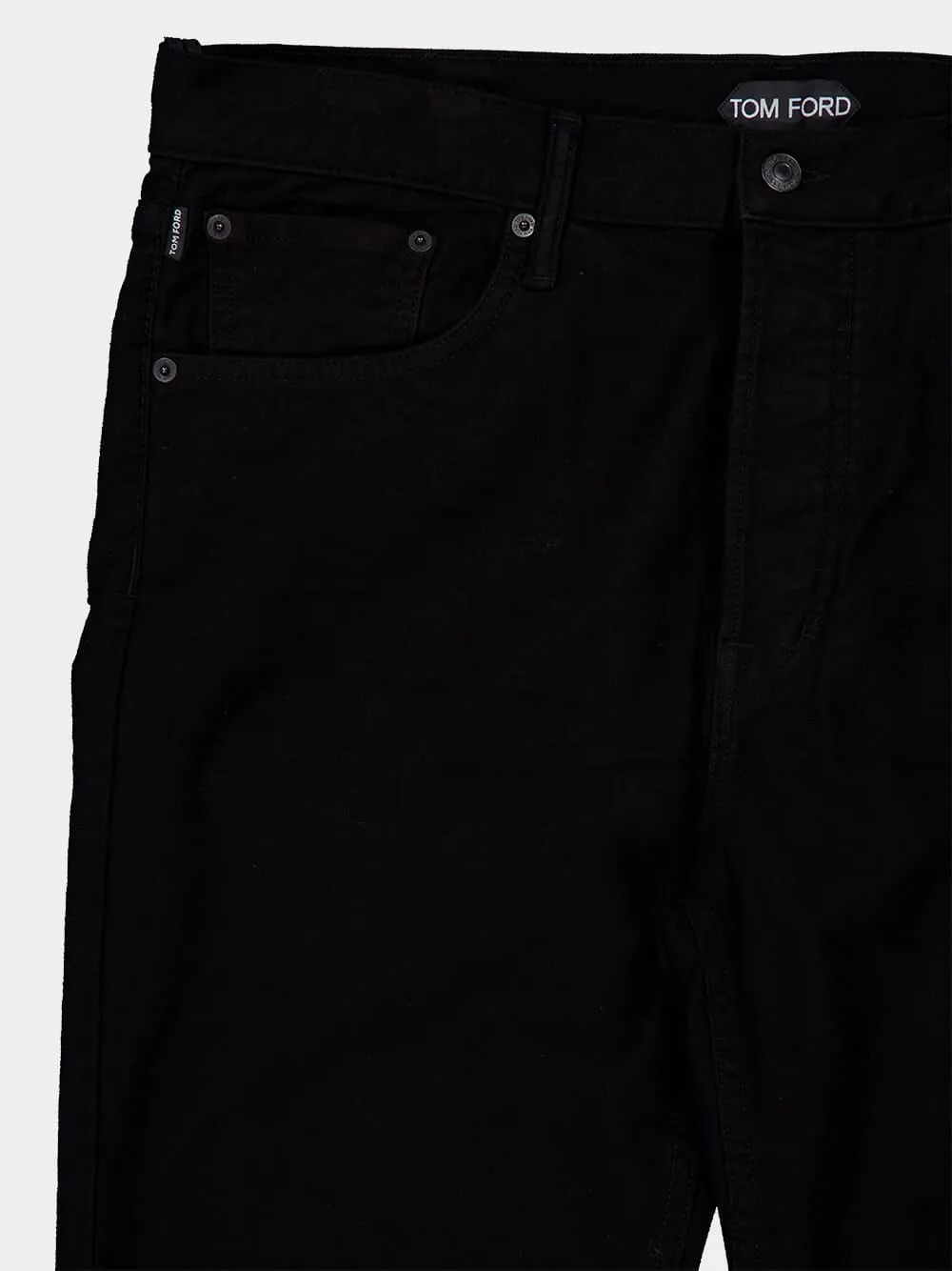 Black Cotton Blend Straight-Leg Jeans sold by Fashion Clinic product image thumbnail 5