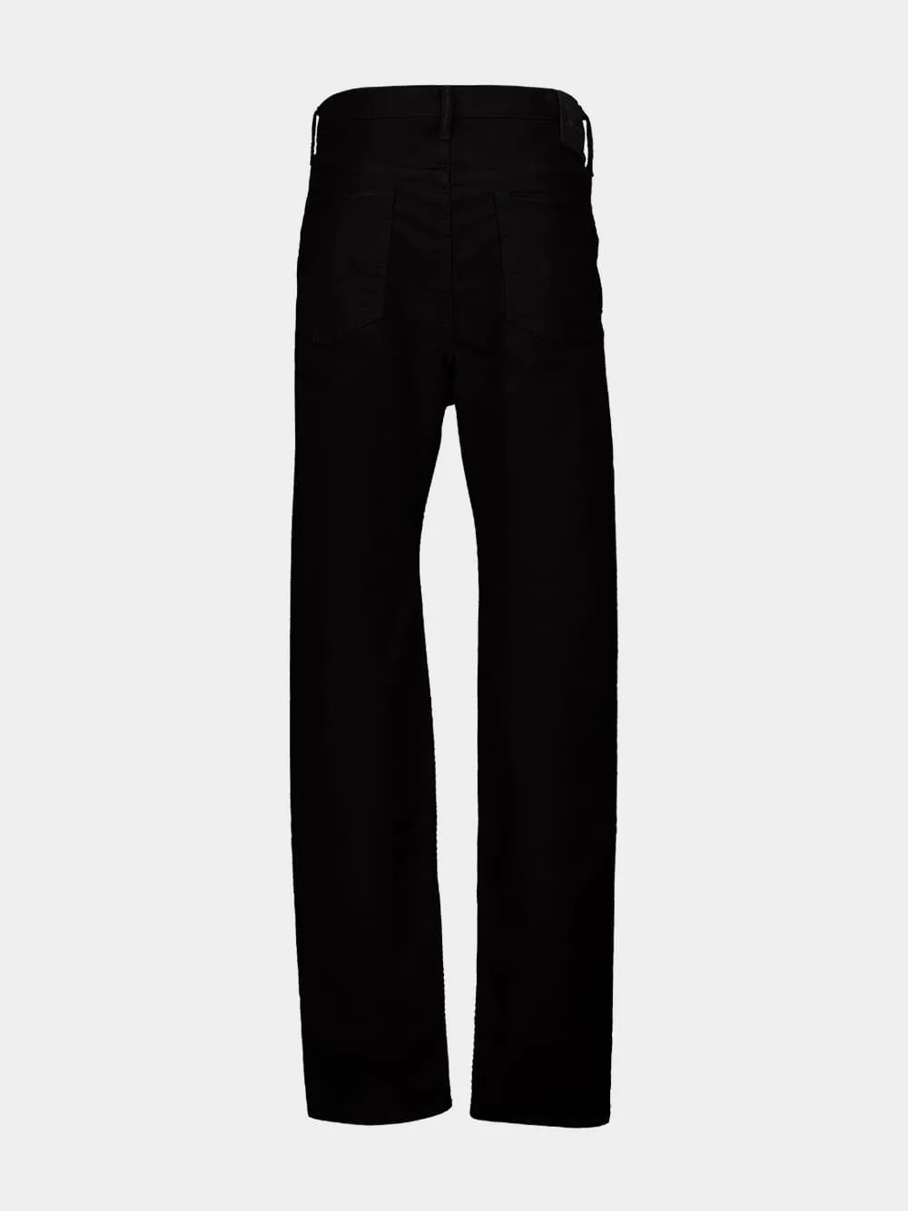 Black Cotton Blend Straight-Leg Jeans sold by Fashion Clinic product image thumbnail 2