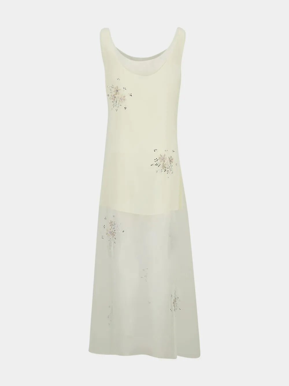 Ivory Sleeveless Midi Dress in Acetate sold by Fashion Clinic product image thumbnail 2
