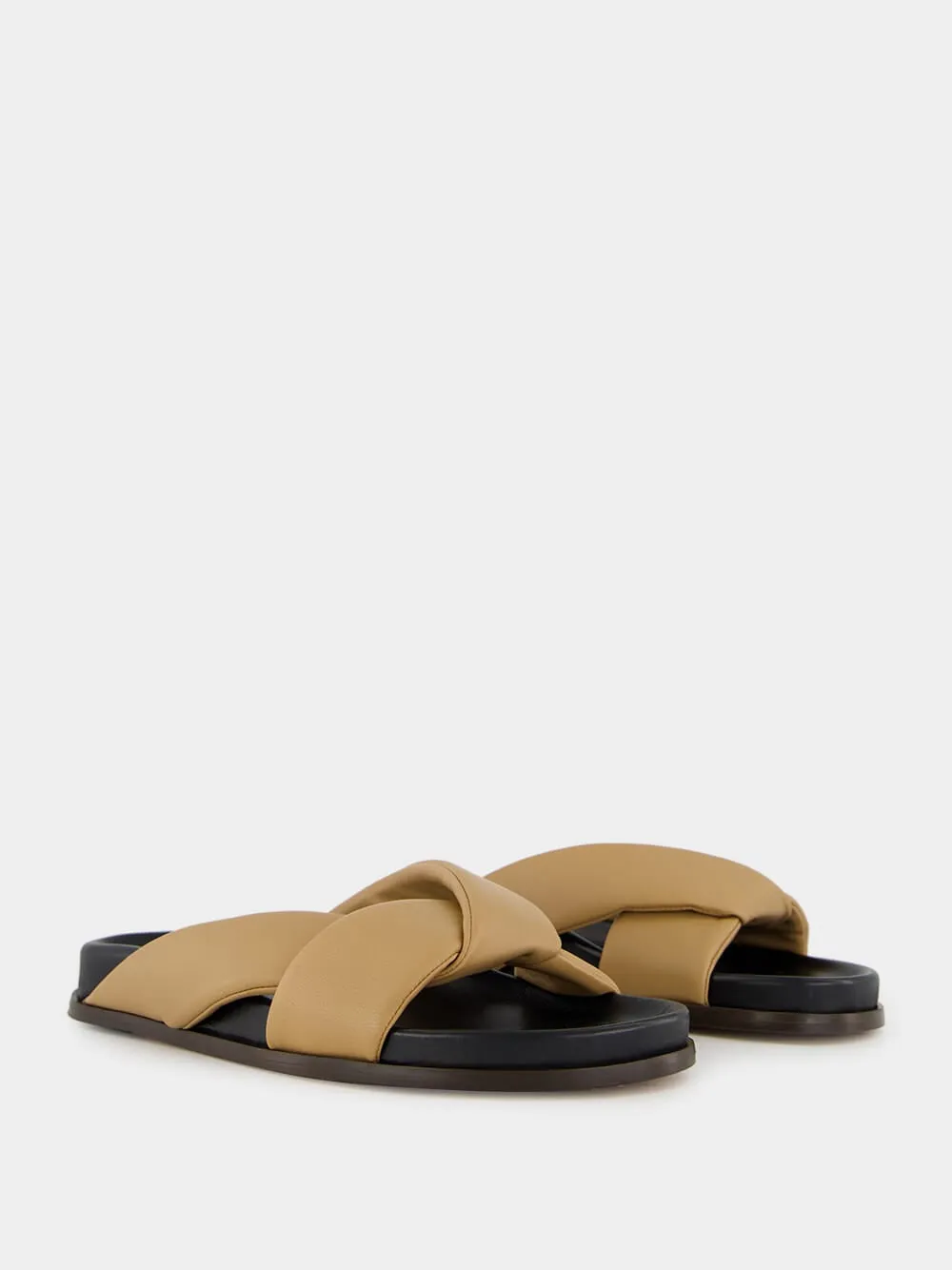 Tan Nappa Folded Sandals sold by Fashion Clinic product image thumbnail 4