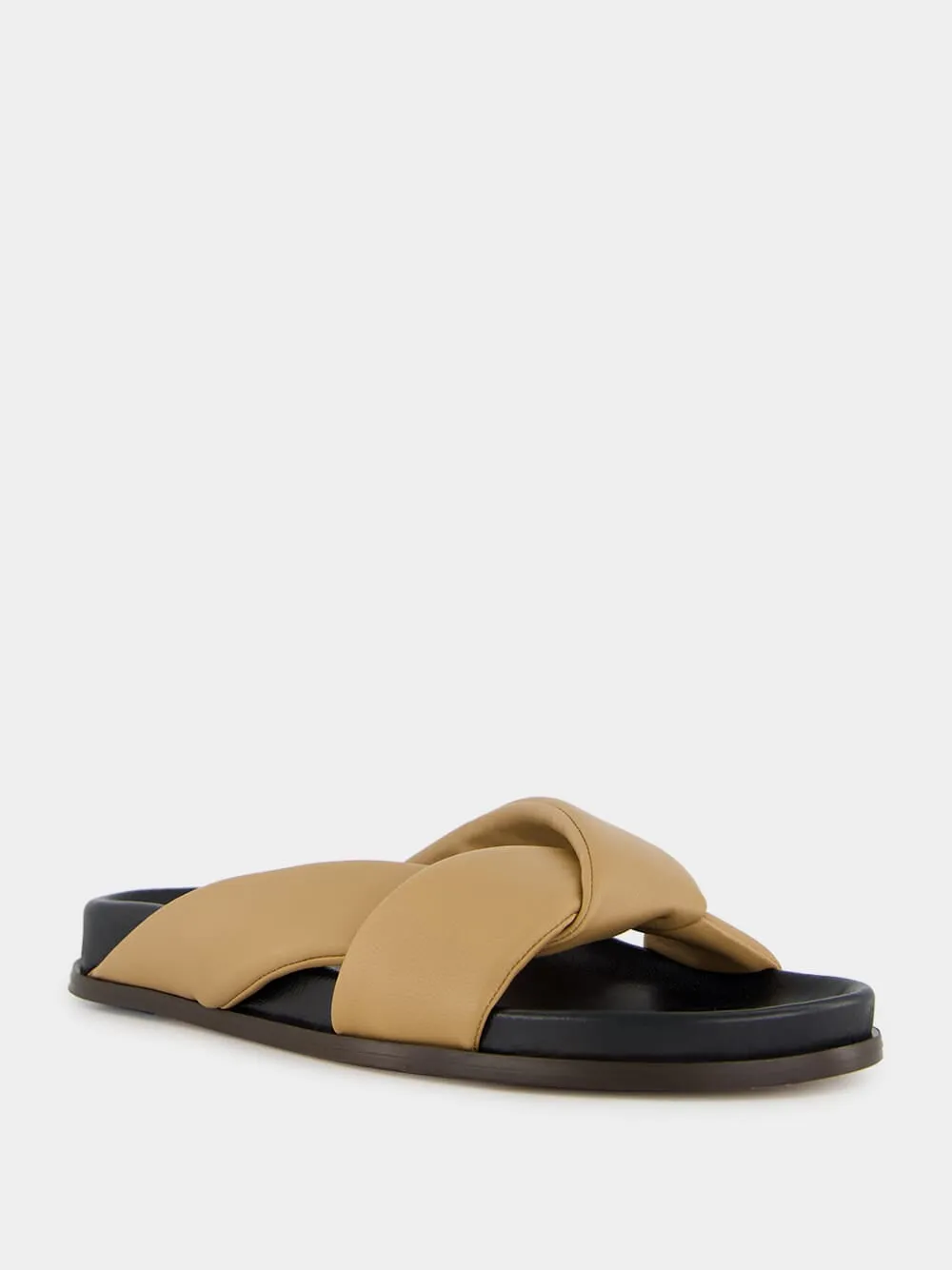 Tan Nappa Folded Sandals sold by Fashion Clinic product image thumbnail 3