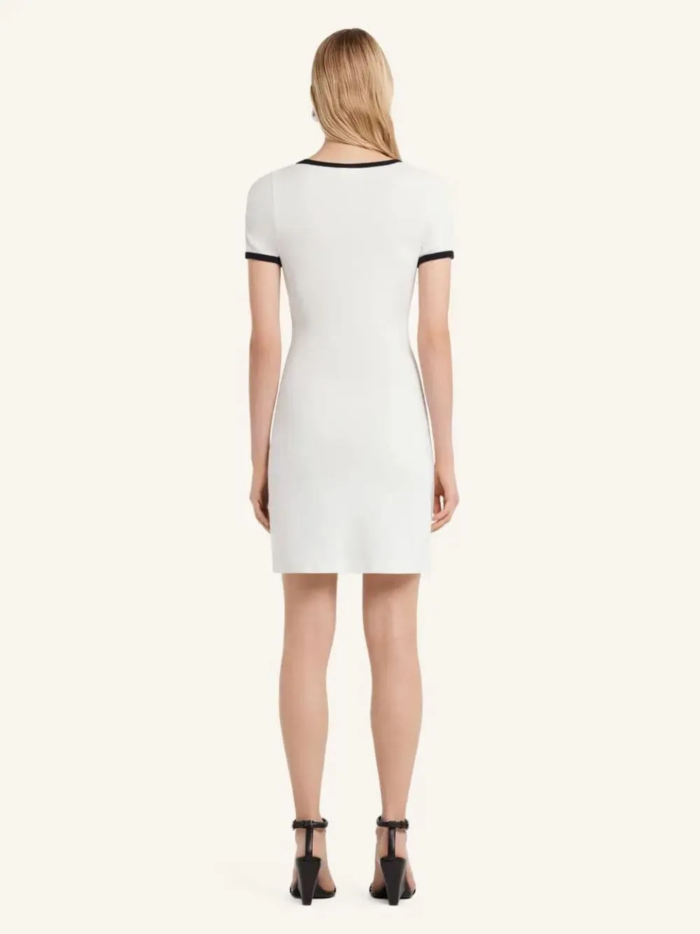 Heritage White and Black Holistic Contrast Mini Dress sold by Fashion Clinic product image thumbnail 4