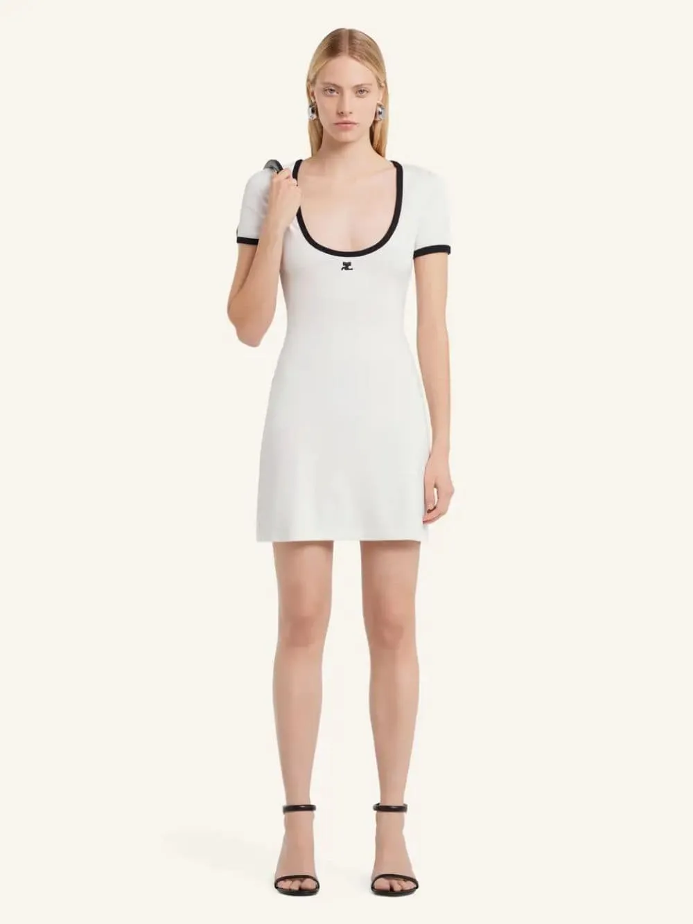 Heritage White and Black Holistic Contrast Mini Dress sold by Fashion Clinic product image thumbnail 2