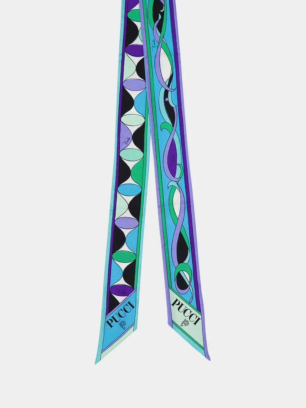 Green and Lilac Silk Twill Printed Stole sold by Fashion Clinic product image thumbnail 2