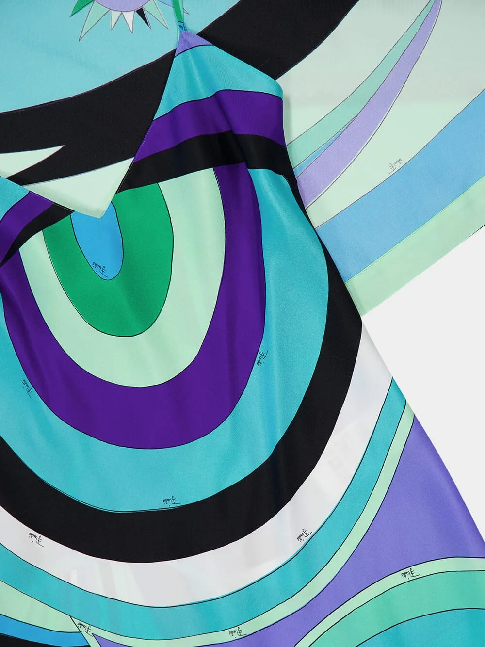 Green and Lilac Iride Print Cape Long Dress sold by Fashion Clinic product image thumbnail 5