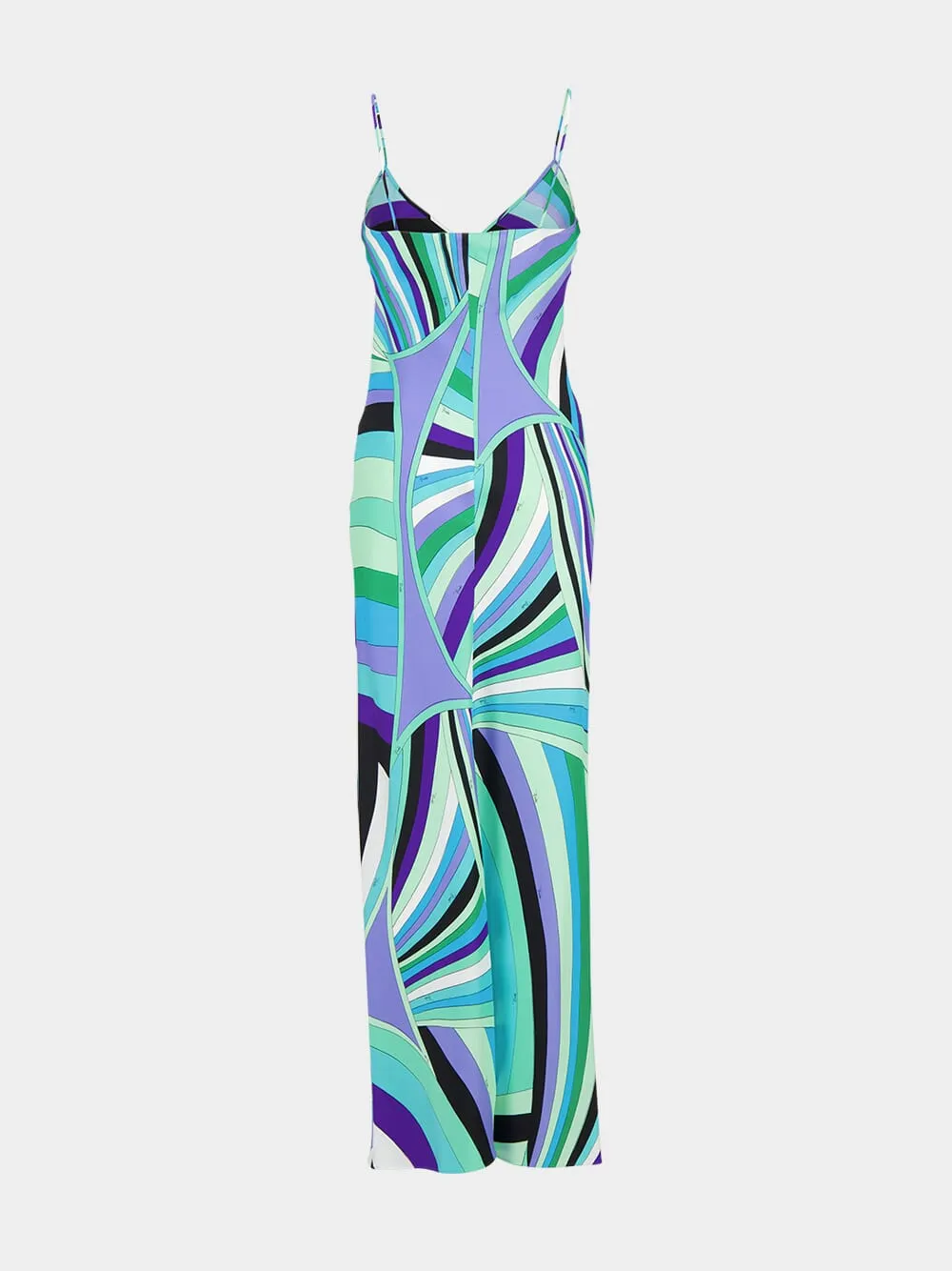 Green and Lilac Iride Print Cape Long Dress sold by Fashion Clinic product image thumbnail 4