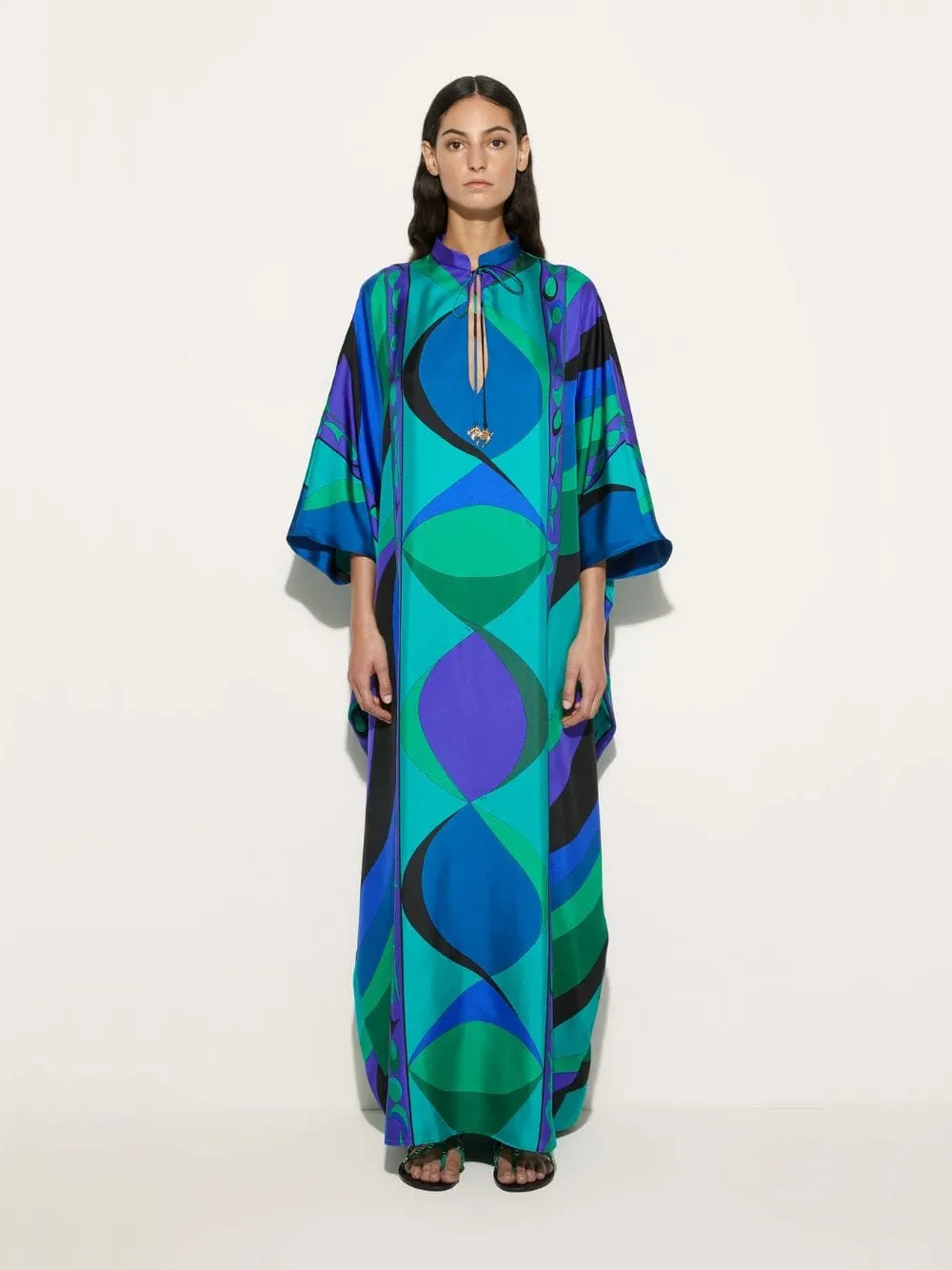 Emerald Pesci Print Loose Fit Kaftan sold by Fashion Clinic