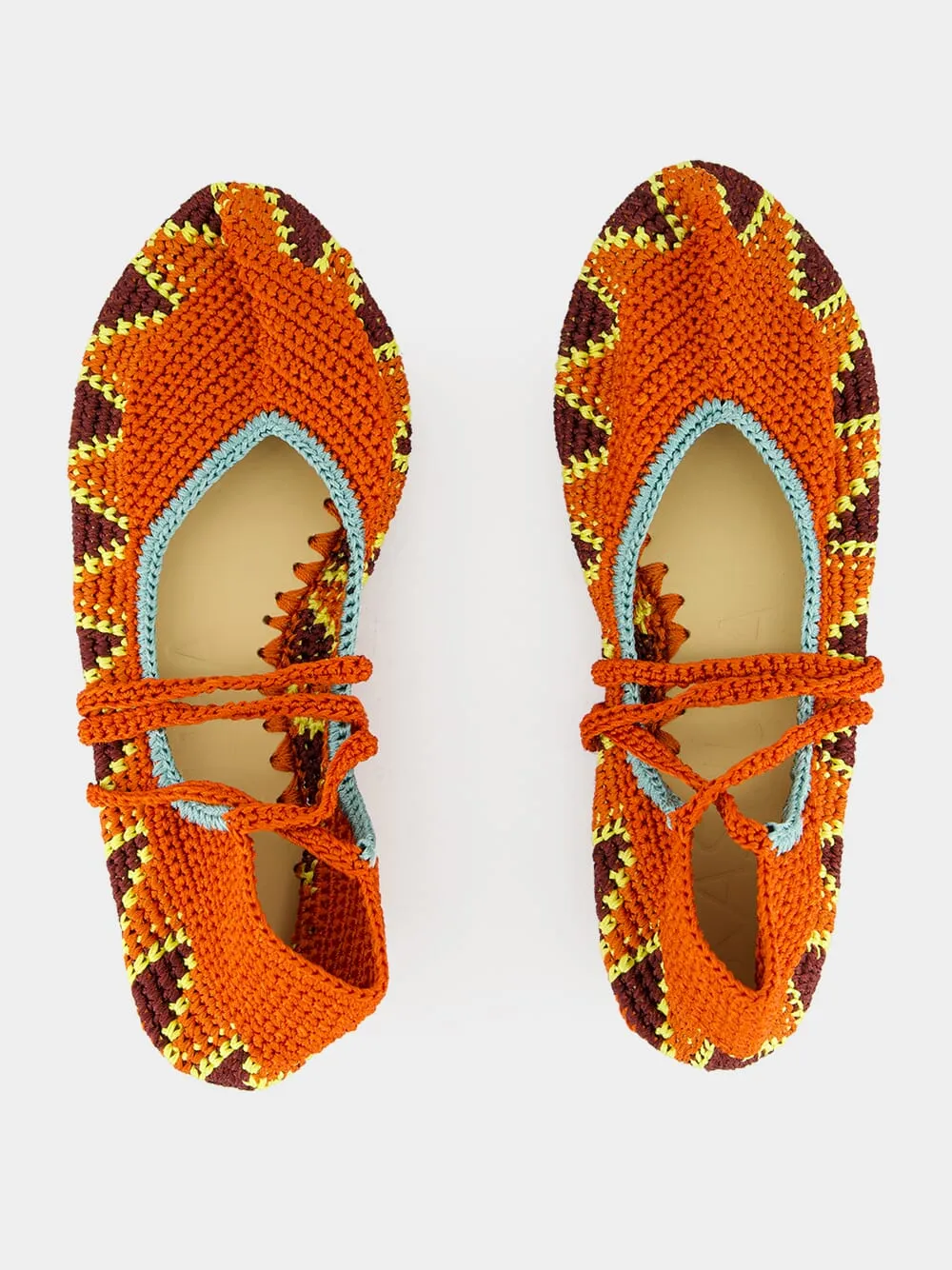 Lobster Orange High Crochet Ballerina sold by Fashion Clinic product image thumbnail 4