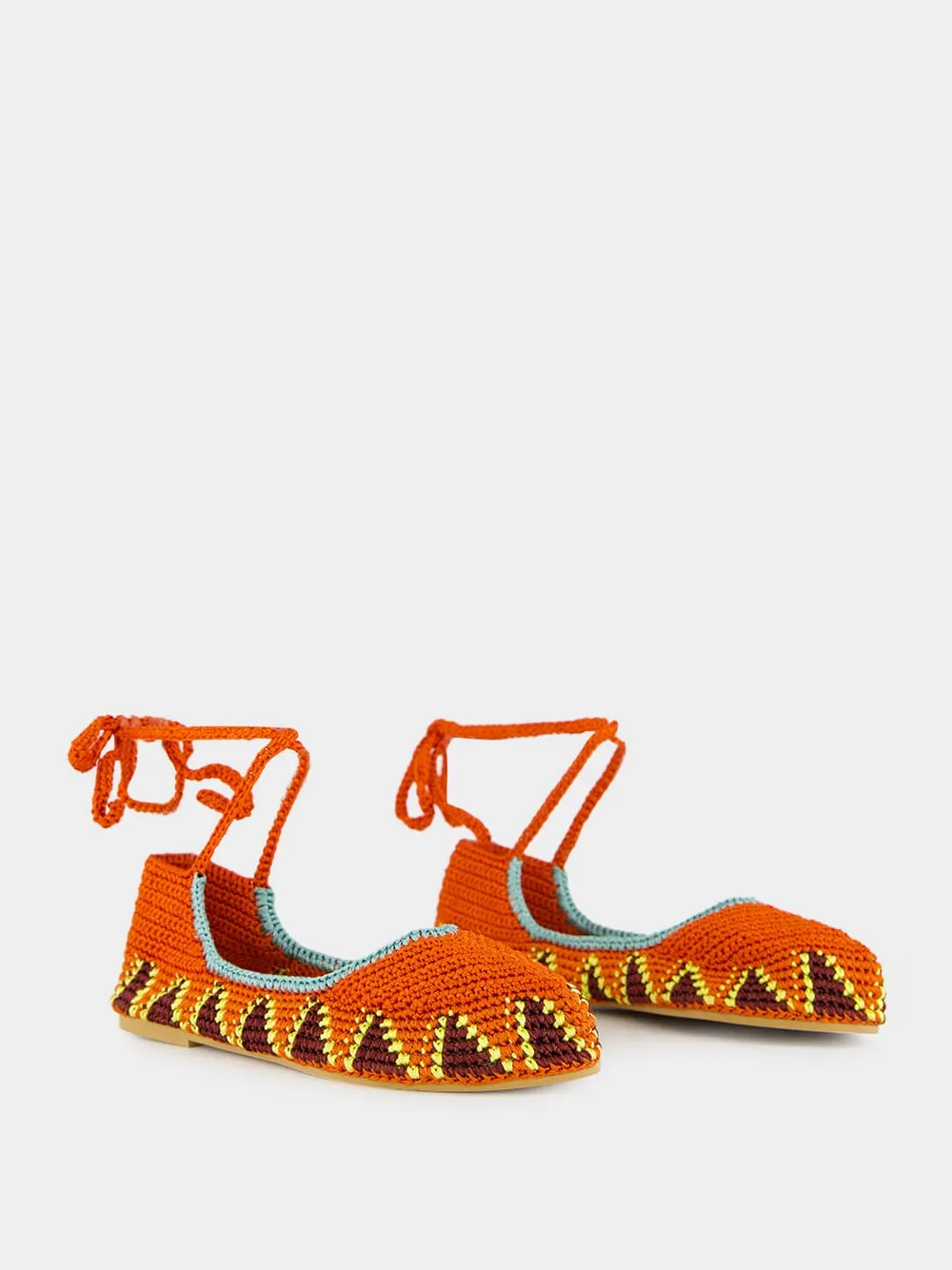 Lobster Orange High Crochet Ballerina sold by Fashion Clinic product image thumbnail 3