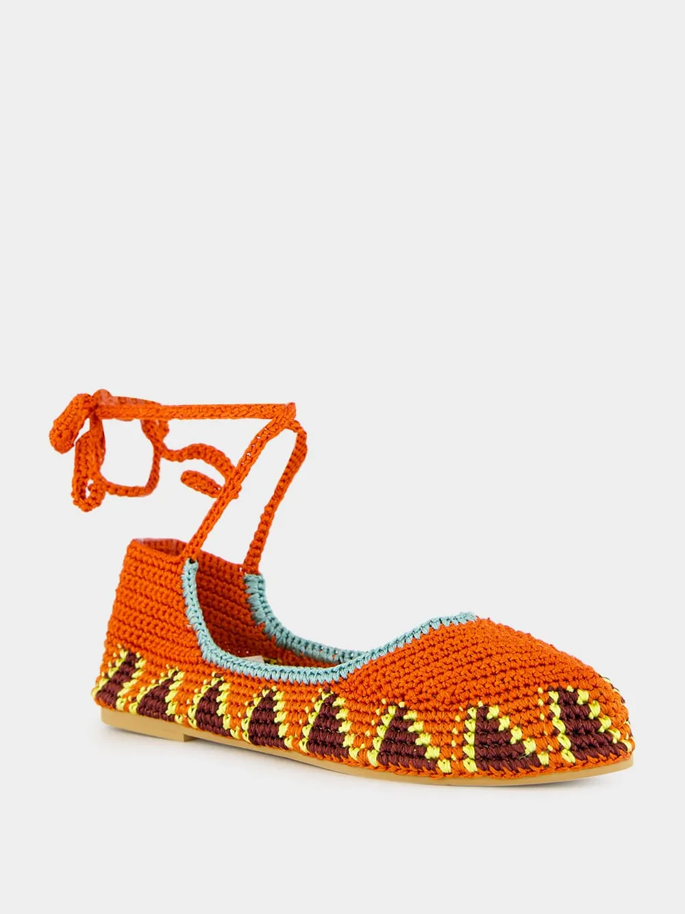 Lobster Orange High Crochet Ballerina sold by Fashion Clinic product image thumbnail 2