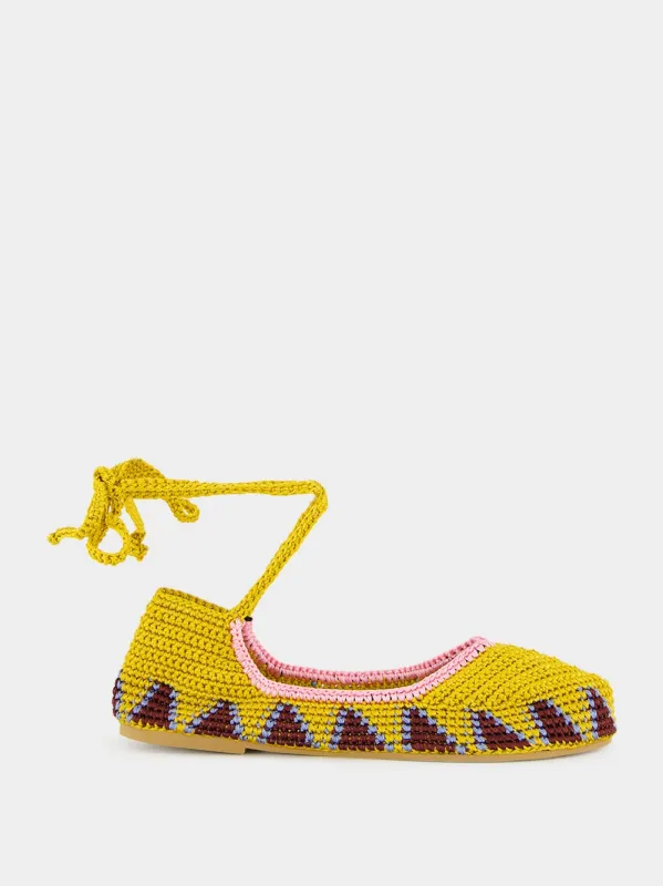 Curry Brown High Crochet Ballerina sold by Fashion Clinic