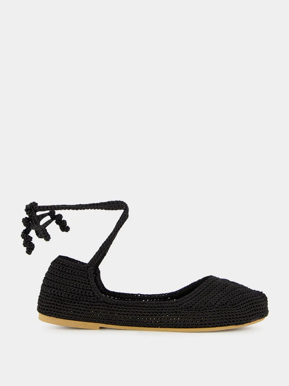 Black High Crochet Ballerina sold by Fashion Clinic