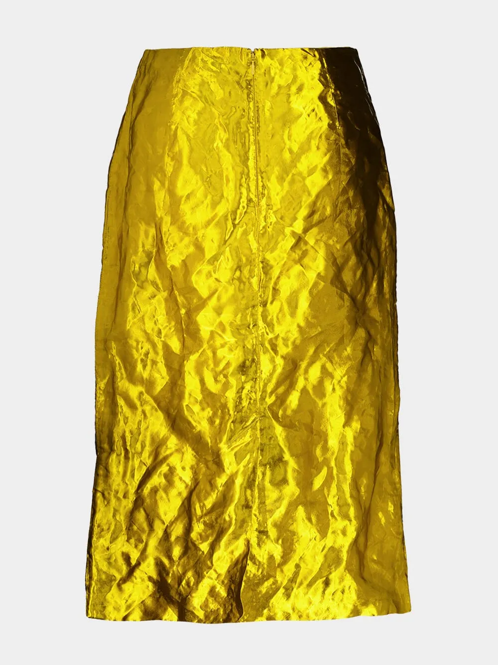Gold Manuela Midi Skirt in Metallic Silk sold by Fashion Clinic product image thumbnail 3