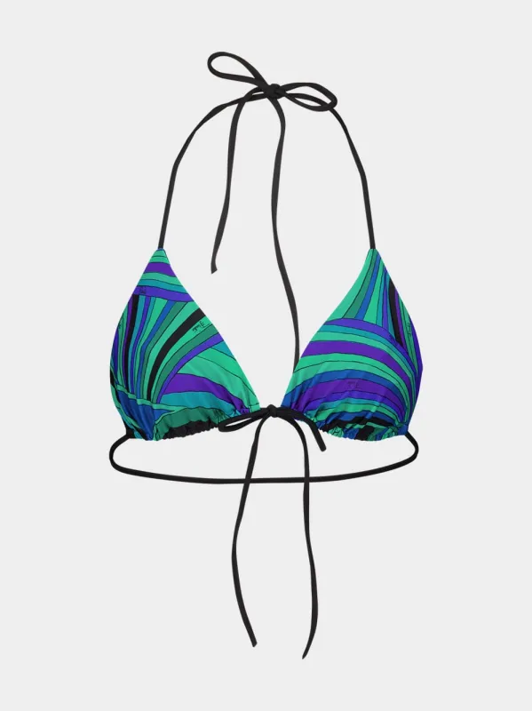 Emerald Iride Print Triangle Bikini Top sold by Fashion Clinic
