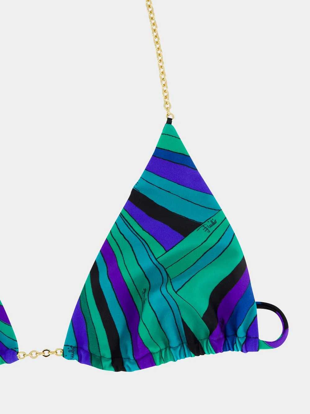 Emerald Iride Print Chain Bikini Top sold by Fashion Clinic product image thumbnail 5