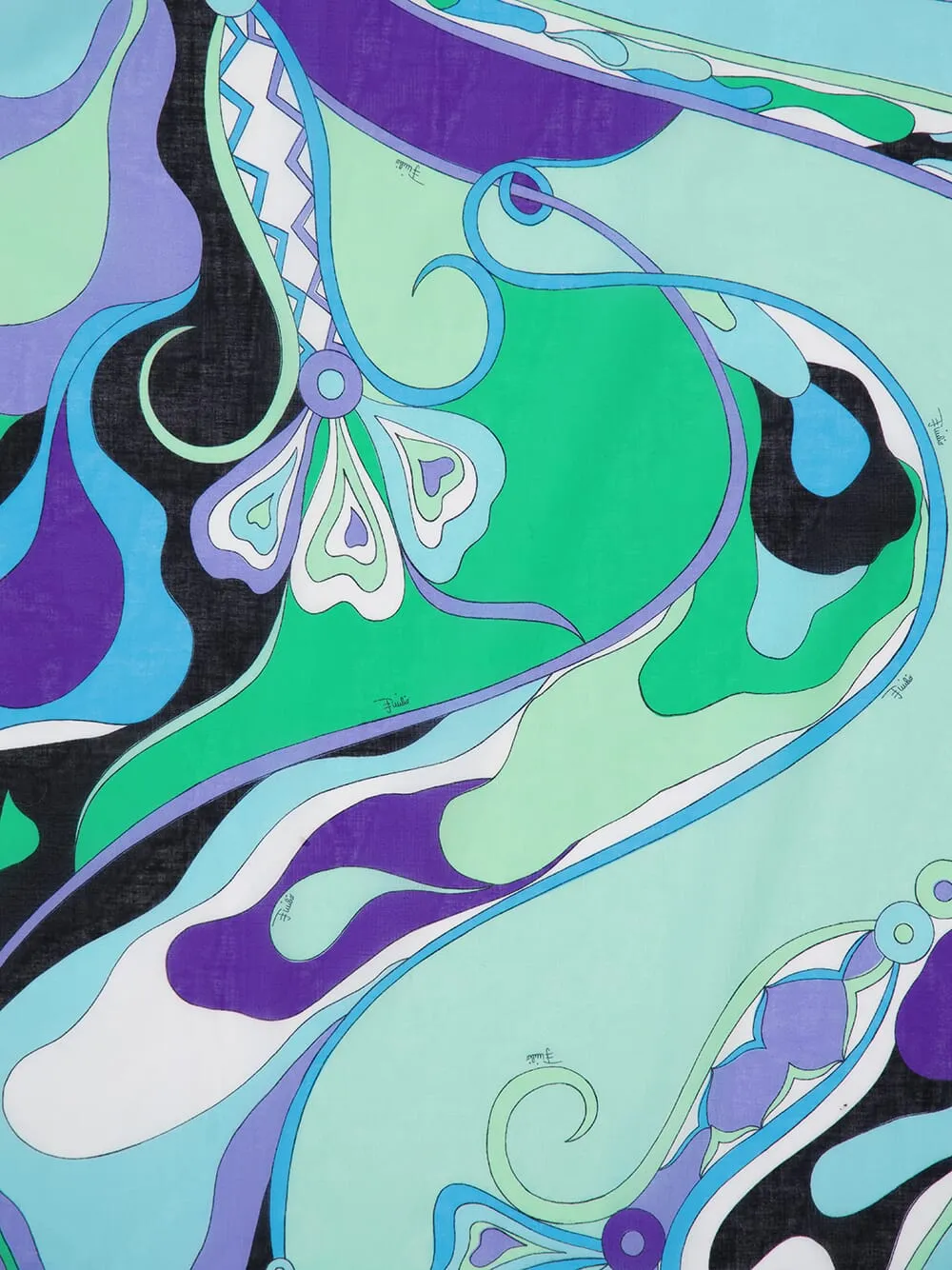 Green and Lilac Orchidee-Print Cotton Wrap Skirt sold by Fashion Clinic product image thumbnail 4