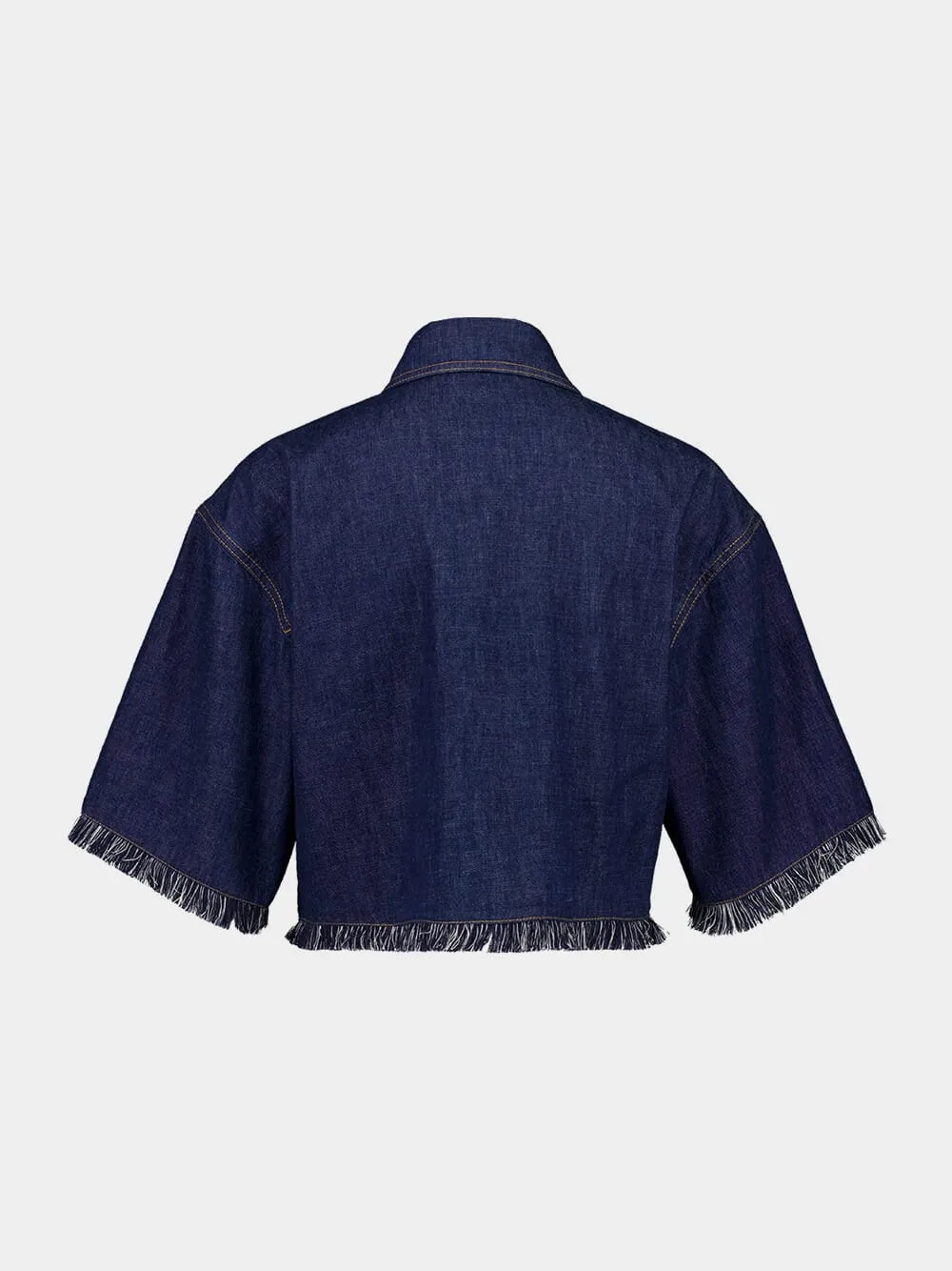 Atlantic Blue Rhiannon Fringe Cropped Shirt sold by Fashion Clinic product image thumbnail 2