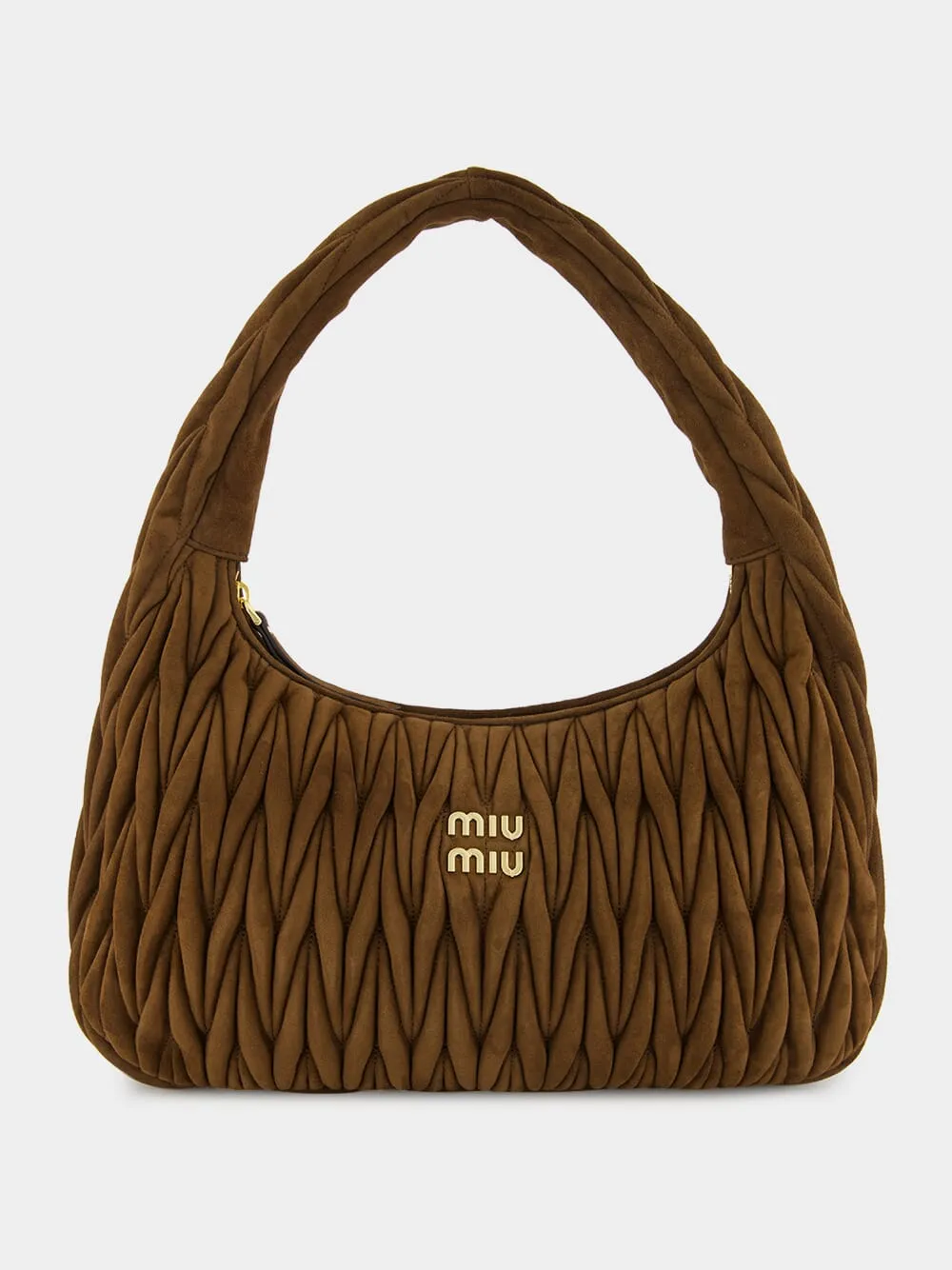 Cocoa Brown Wander Matelassé Suede Bag sold by Fashion Clinic