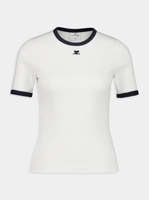 Heritage White and Navy T-Shirt sold by Fashion Clinic