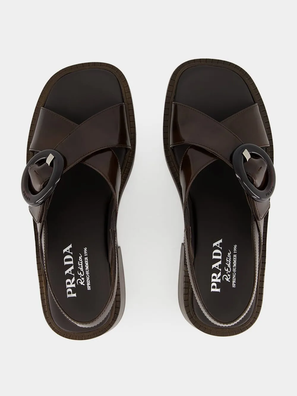 Sienna Brown Brushed Leather Sandals with Buckle sold by Fashion Clinic product image thumbnail 5