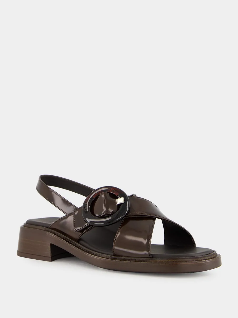 Sienna Brown Brushed Leather Sandals with Buckle sold by Fashion Clinic product image thumbnail 3