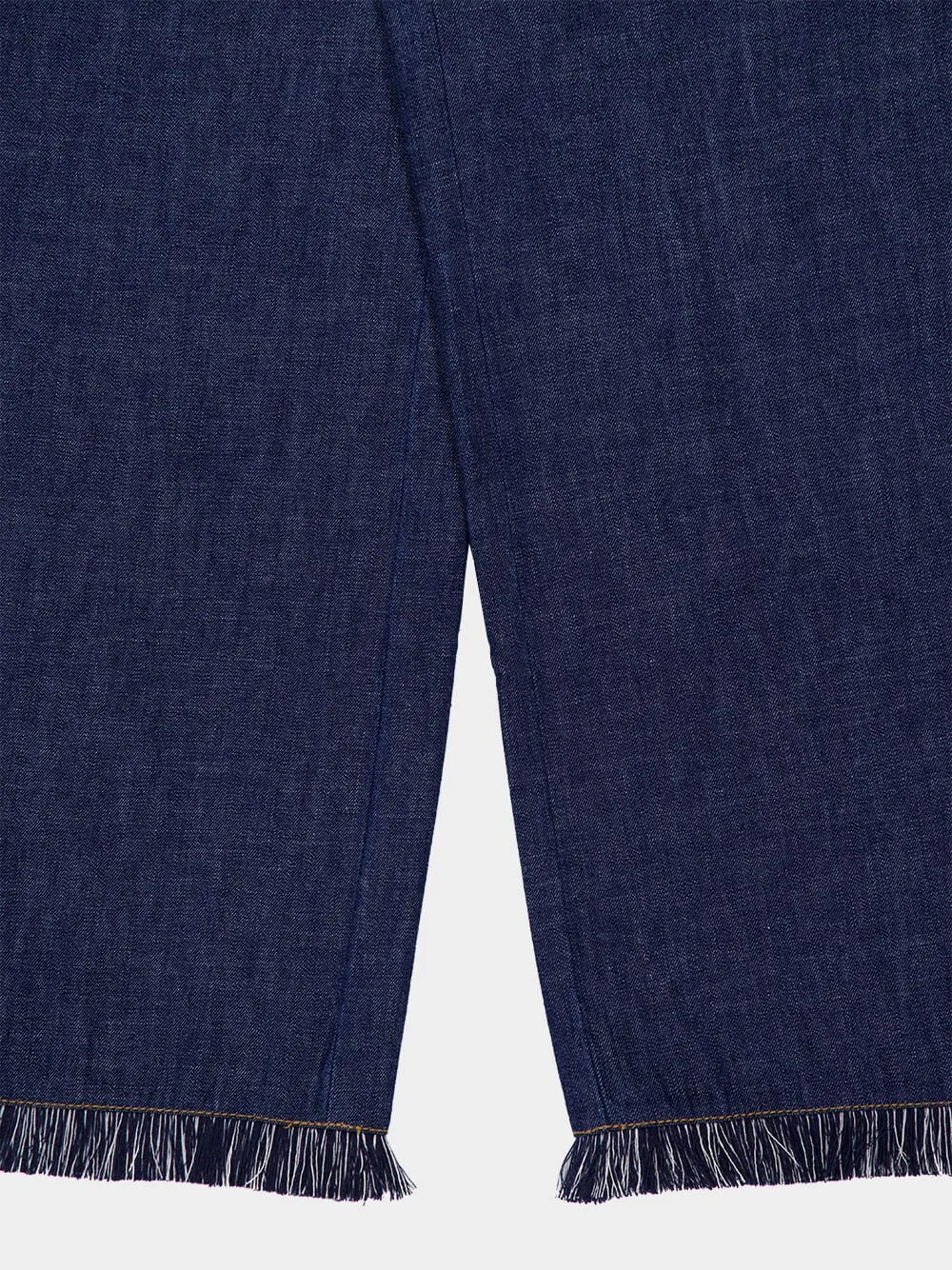 Atlantic Blue Wide Leg Trousers with Rhiannon Fringe sold by Fashion Clinic product image thumbnail 4