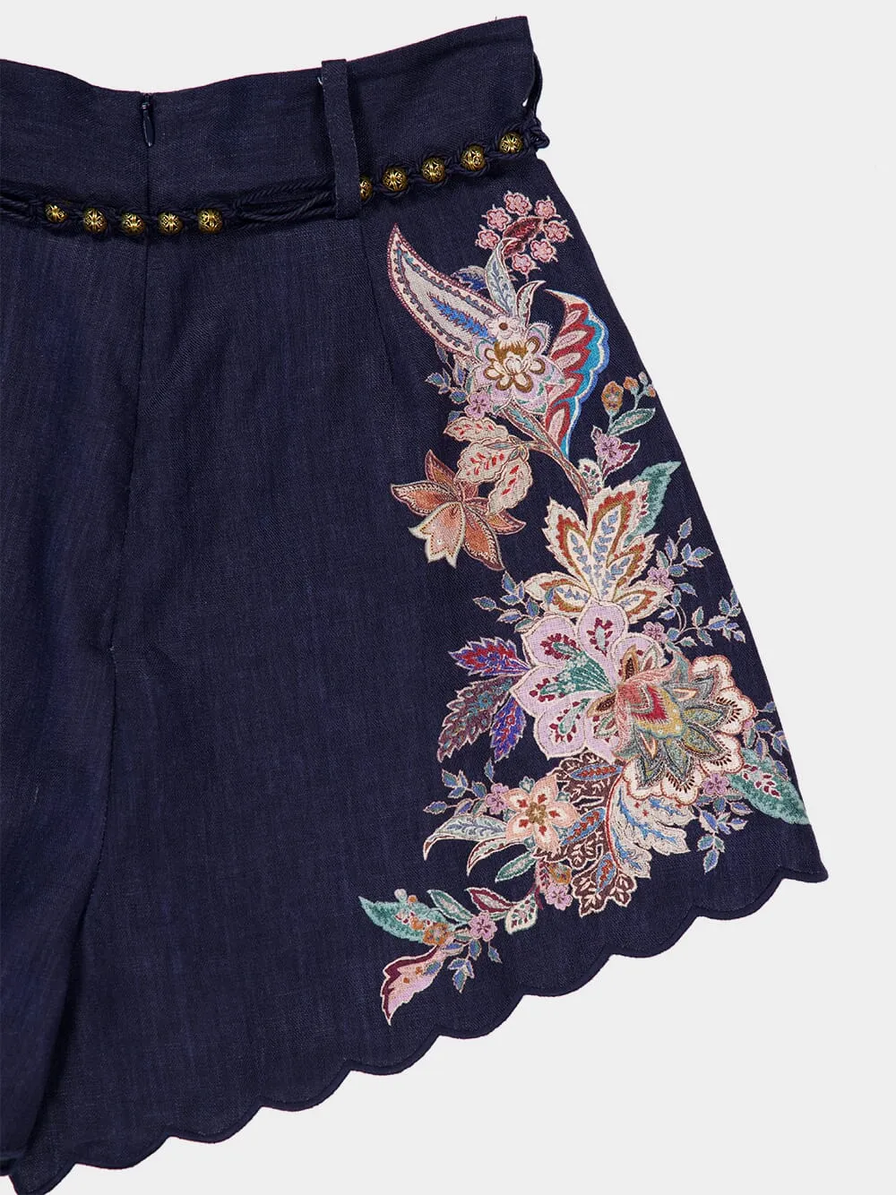 Navy Casual Fit Shorts with Rhiannon Tuck sold by Fashion Clinic product image thumbnail 4