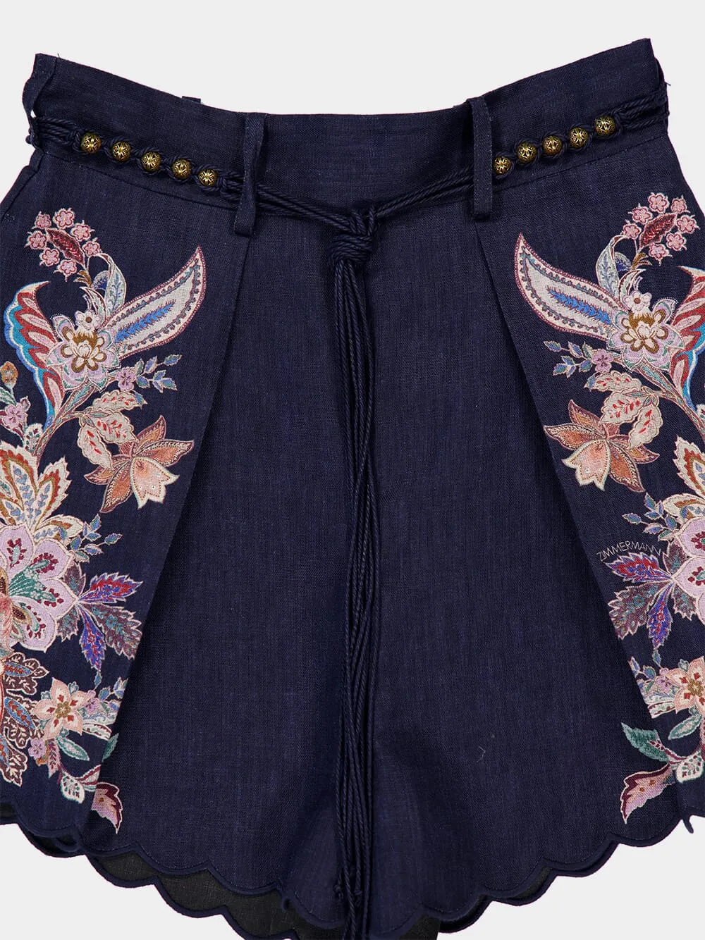 Navy Casual Fit Shorts with Rhiannon Tuck sold by Fashion Clinic product image thumbnail 3