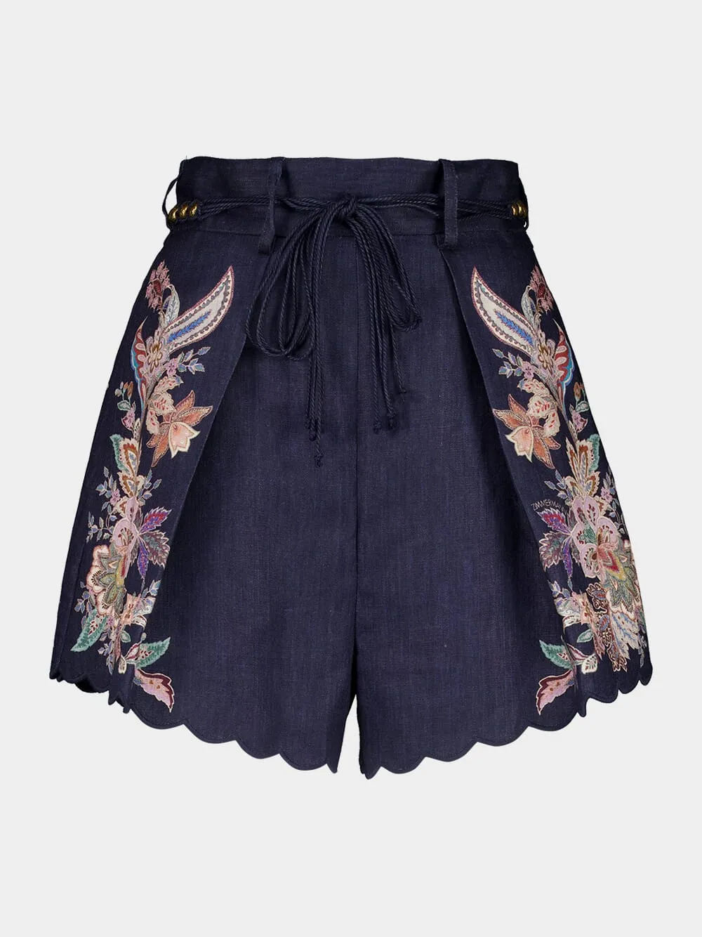 Navy Casual Fit Shorts with Rhiannon Tuck sold by Fashion Clinic