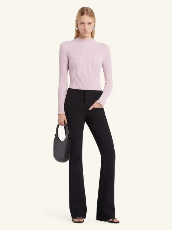 Salt Pink Solar Light Rib Mockneck Sweater sold by Fashion Clinic