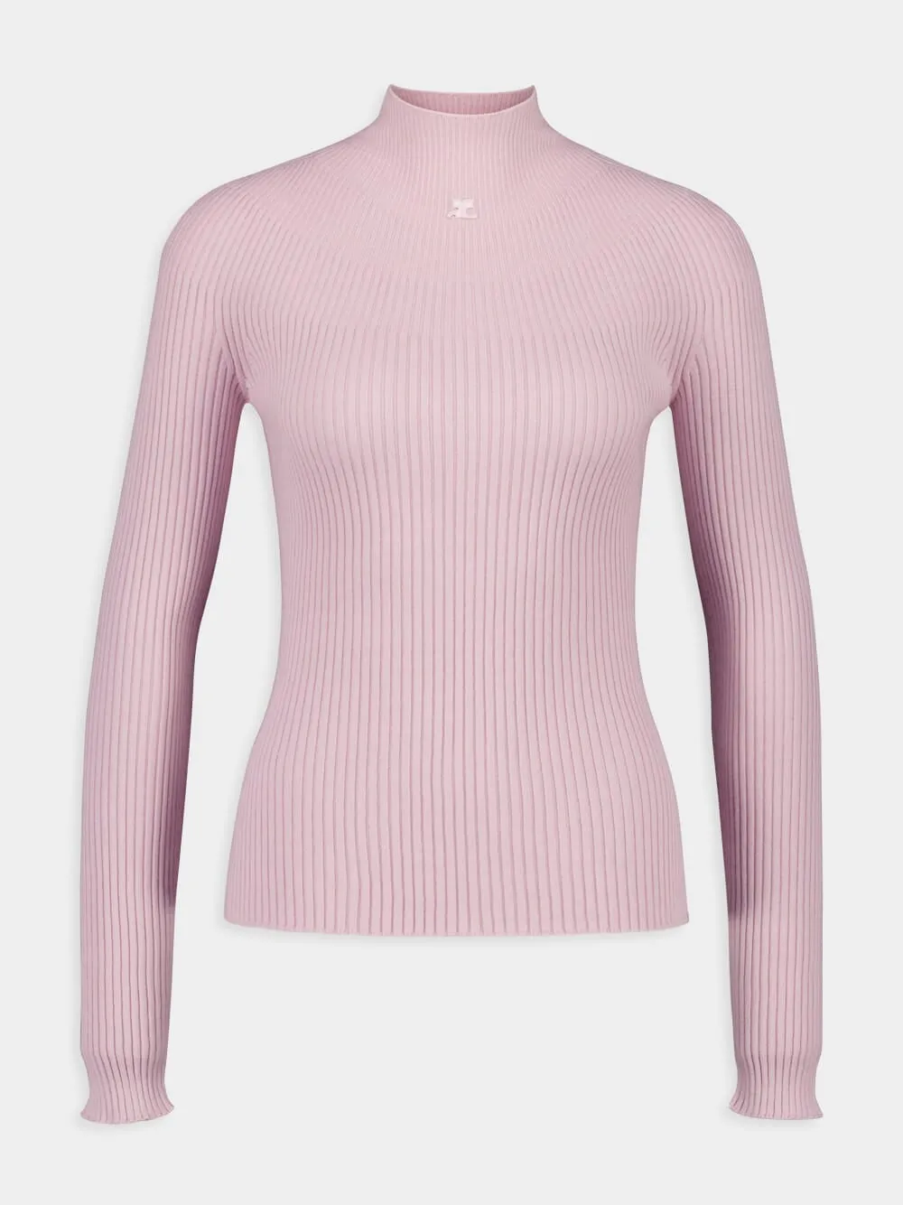 Salt Pink Solar Light Rib Mockneck Sweater sold by Fashion Clinic product image thumbnail 2
