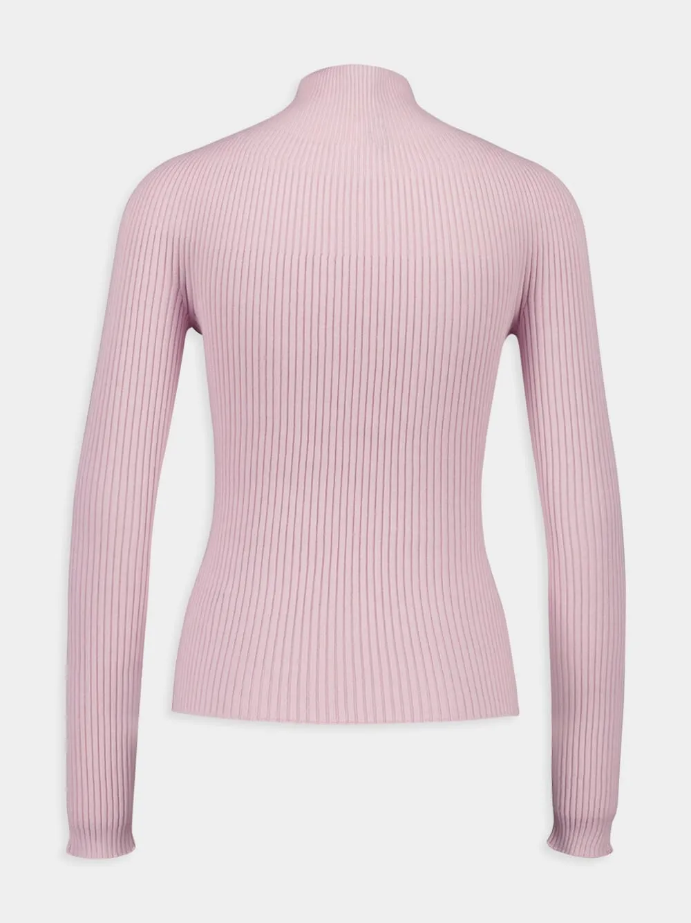 Salt Pink Solar Light Rib Mockneck Sweater sold by Fashion Clinic product image thumbnail 4