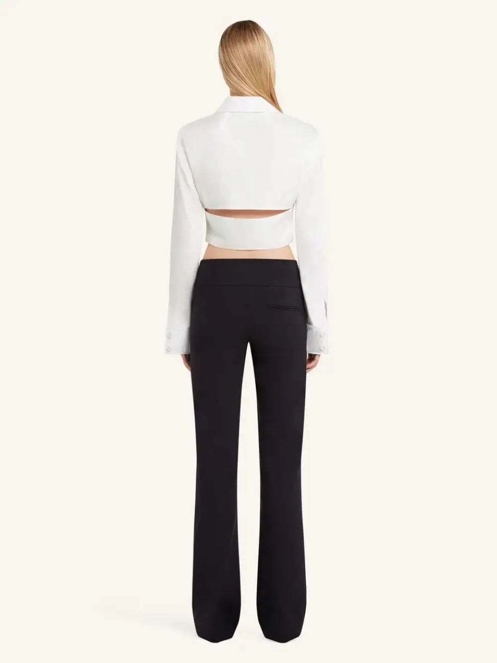 Heritage White 2-Pocket Poplin Cropped Shirt sold by Fashion Clinic product image thumbnail 4