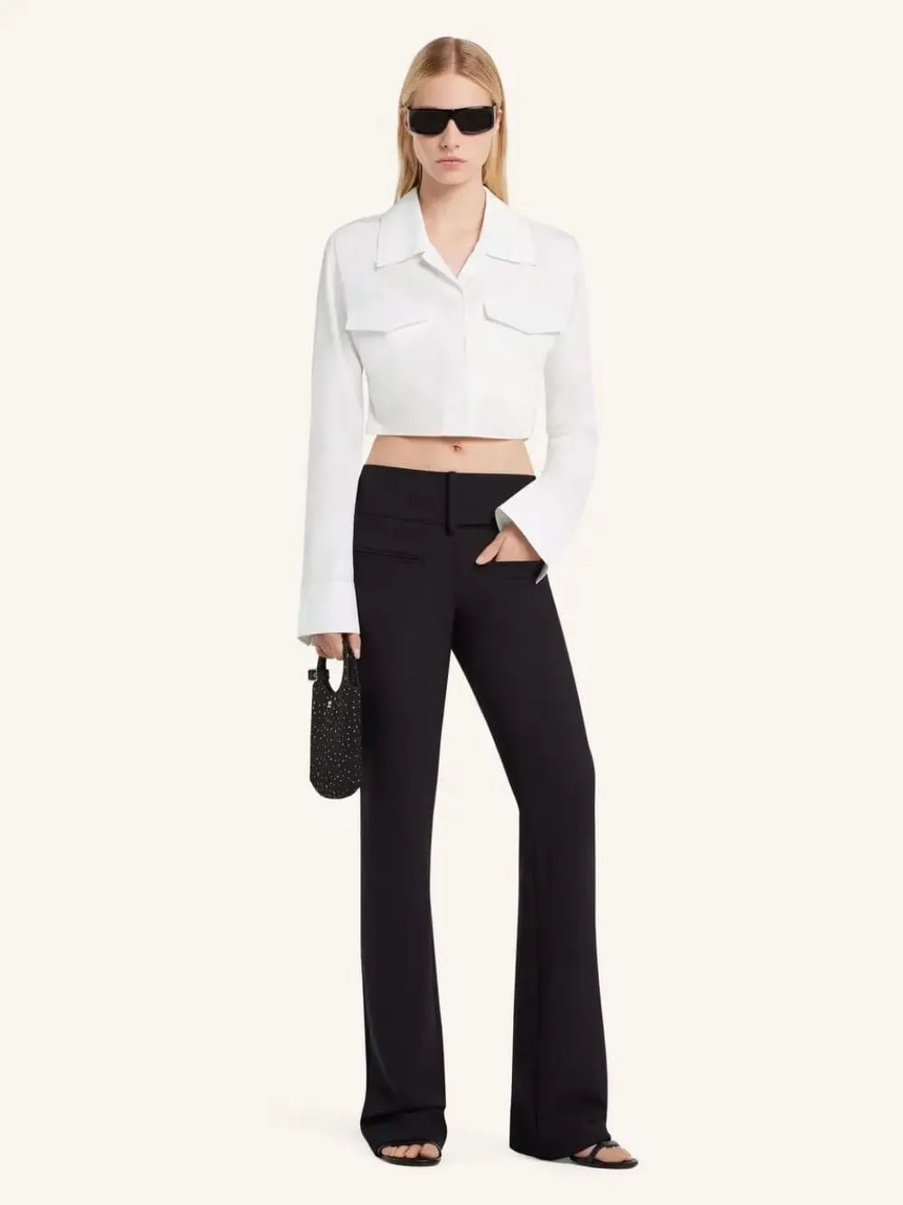 Heritage White 2-Pocket Poplin Cropped Shirt sold by Fashion Clinic product image thumbnail 2