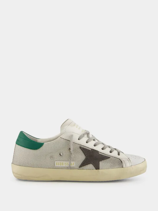 Basalto Grey Superstar Net Sneakers with Suede Star sold by Fashion Clinic