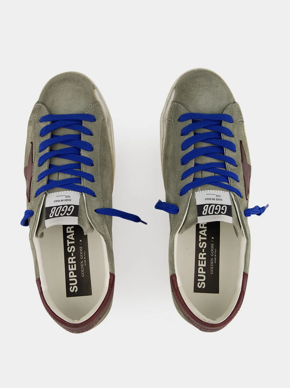 Dark Green Suede Superstar Sneakers with Brown Star sold by Fashion Clinic product image thumbnail 4