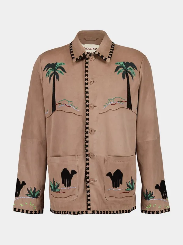 Taupe Fuga Suede Jacket sold by Fashion Clinic