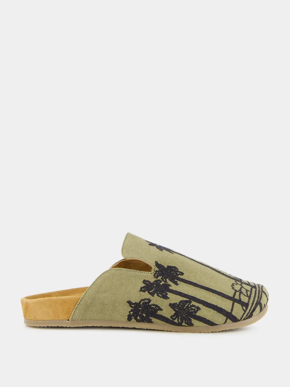 Khaki Green Palmor Suede Mules sold by Fashion Clinic