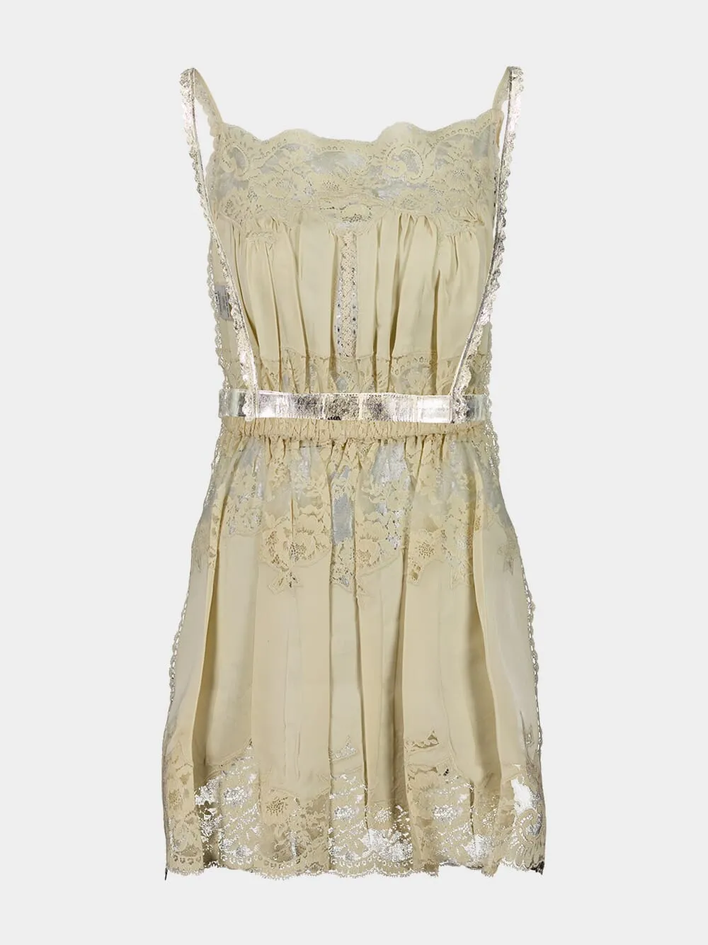 Champagne Gold Metallic Mini Dress with Straps sold by Fashion Clinic product image thumbnail 2