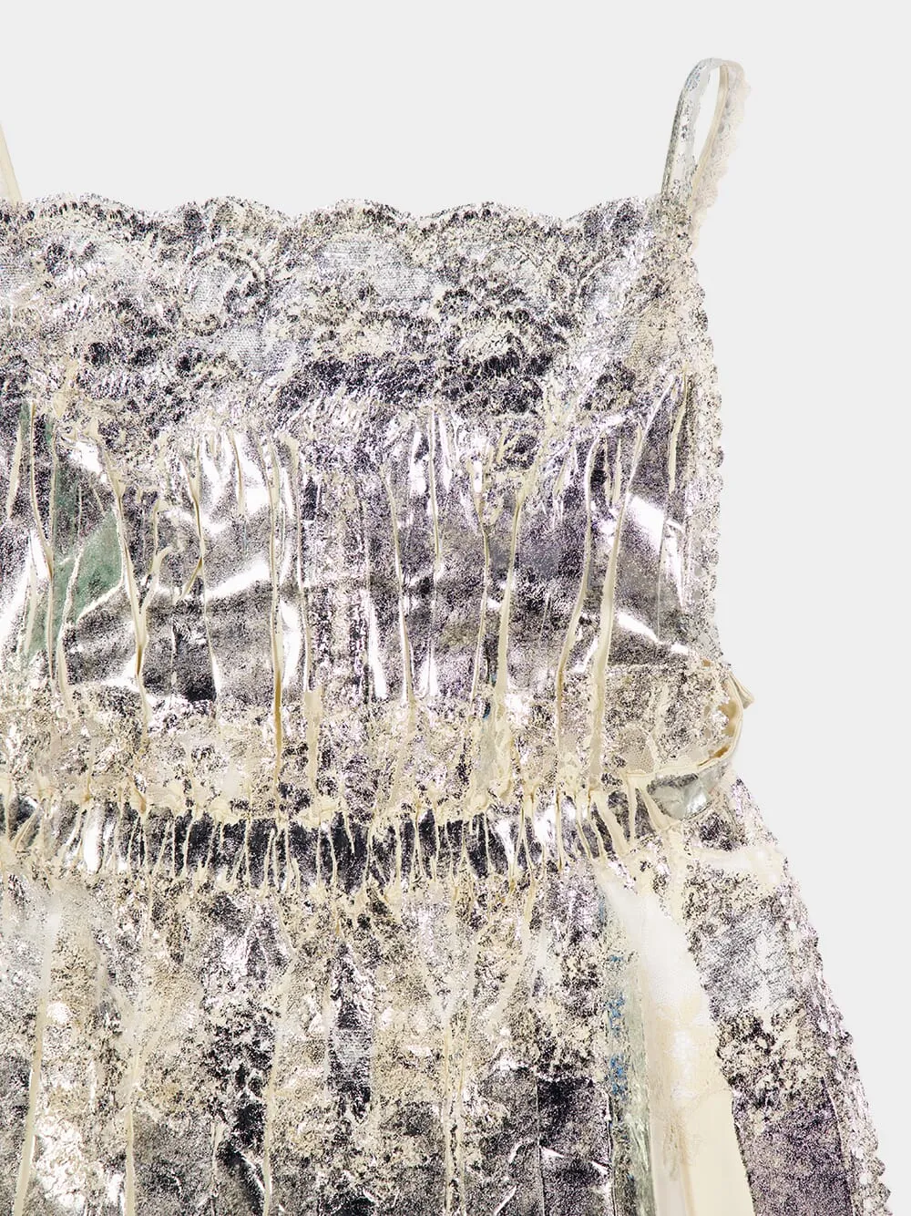 Champagne Gold Metallic Mini Dress with Straps sold by Fashion Clinic product image thumbnail 3