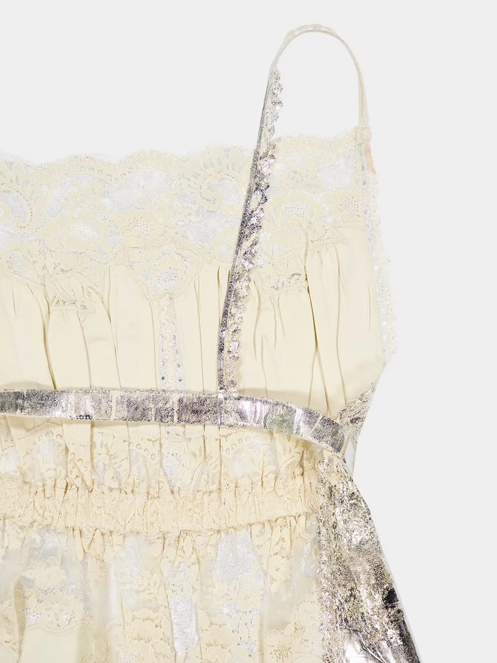 Champagne Gold Metallic Mini Dress with Straps sold by Fashion Clinic product image thumbnail 4