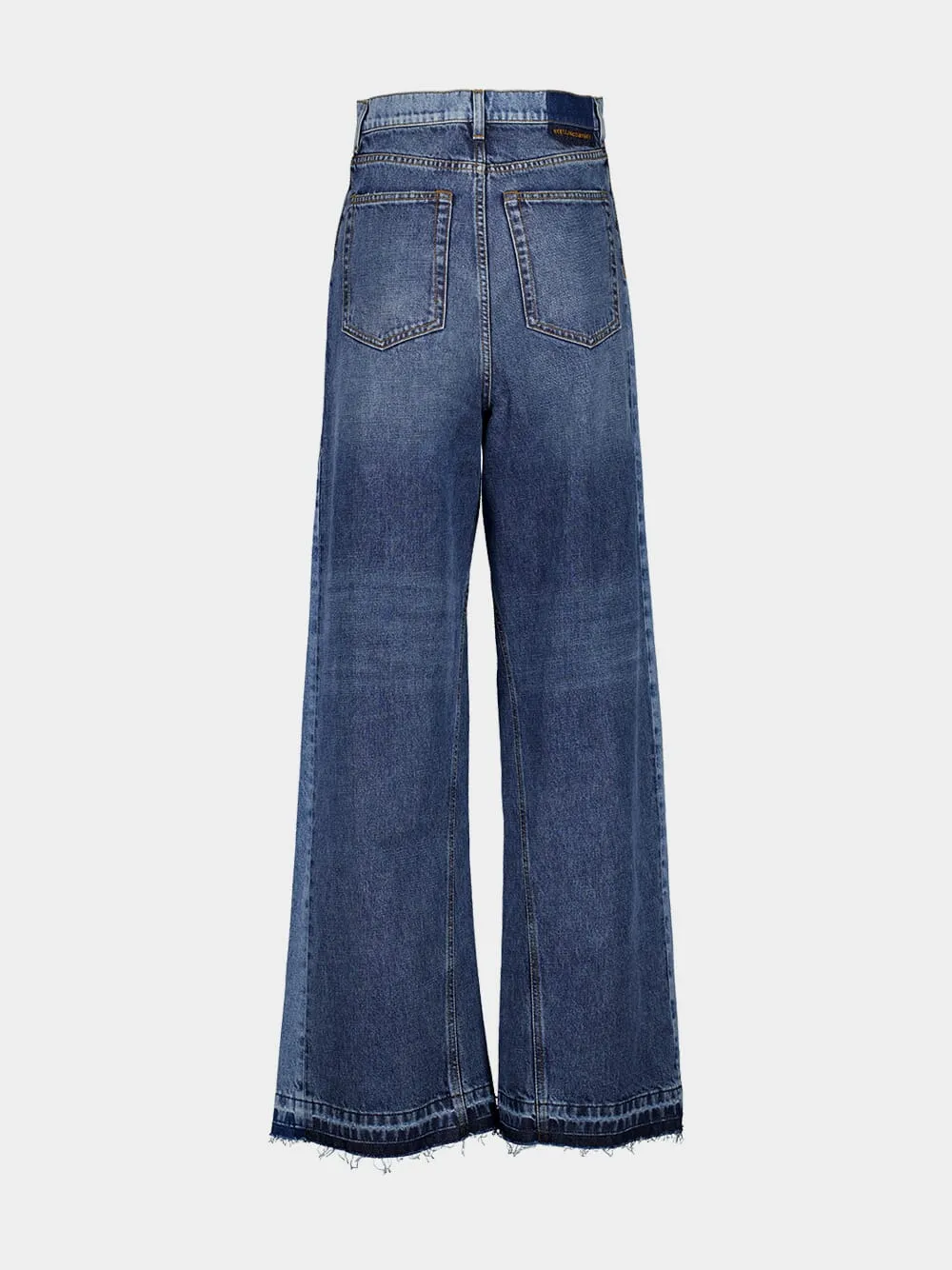 Blue Two-Tone Wash Slouchy Straight Leg Jeans sold by Fashion Clinic product image thumbnail 2