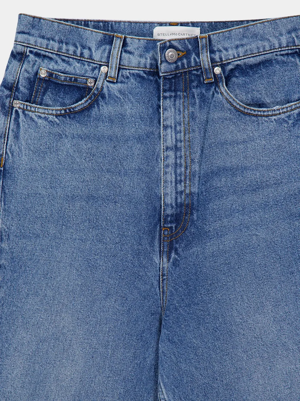 Blue Two-Tone Wash Slouchy Straight Leg Jeans sold by Fashion Clinic product image thumbnail 3