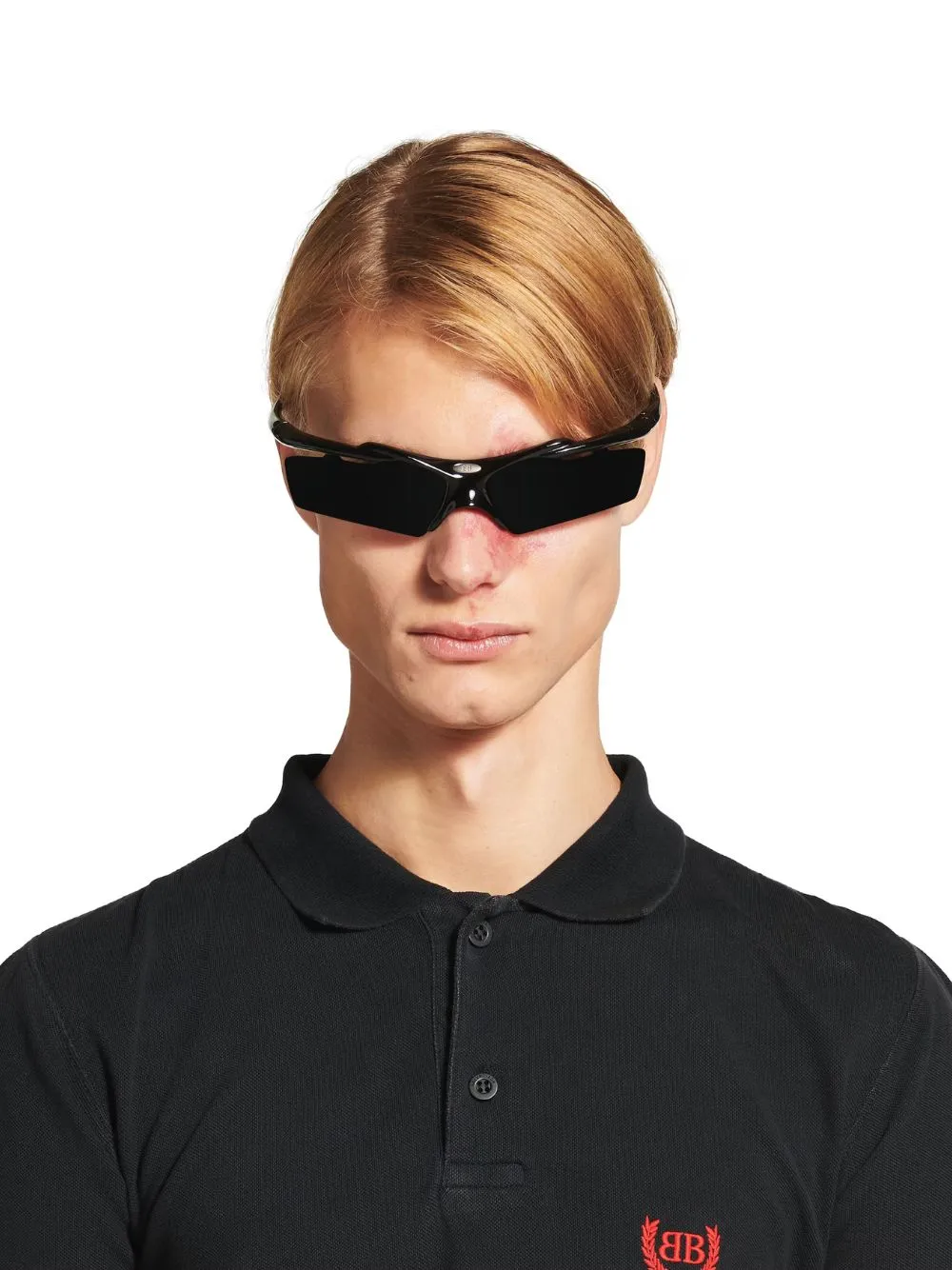 Turbo Rectangle Sunglasses in Full Black sold by Fashion Clinic product image thumbnail 2