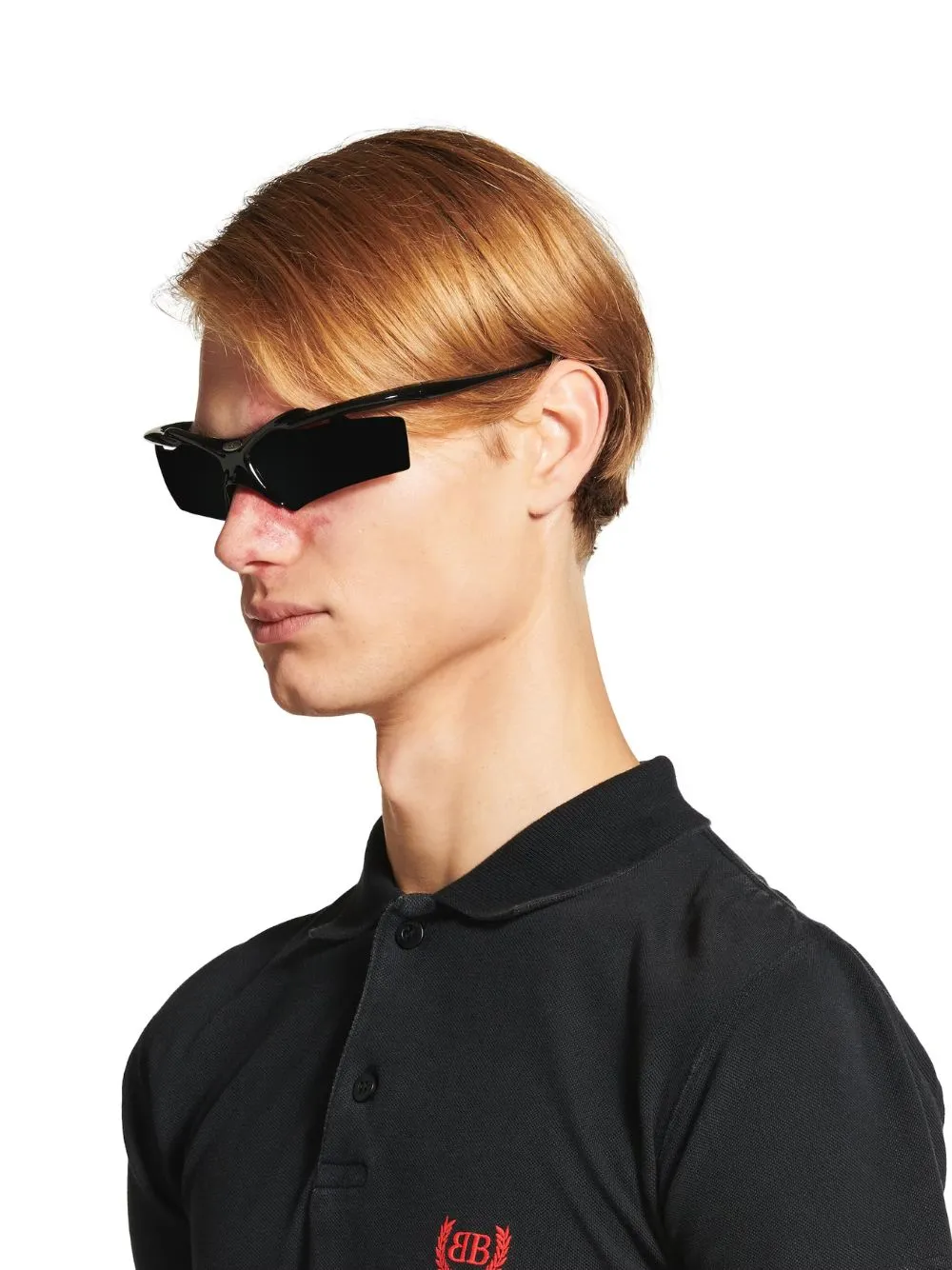 Turbo Rectangle Sunglasses in Full Black sold by Fashion Clinic product image thumbnail 4